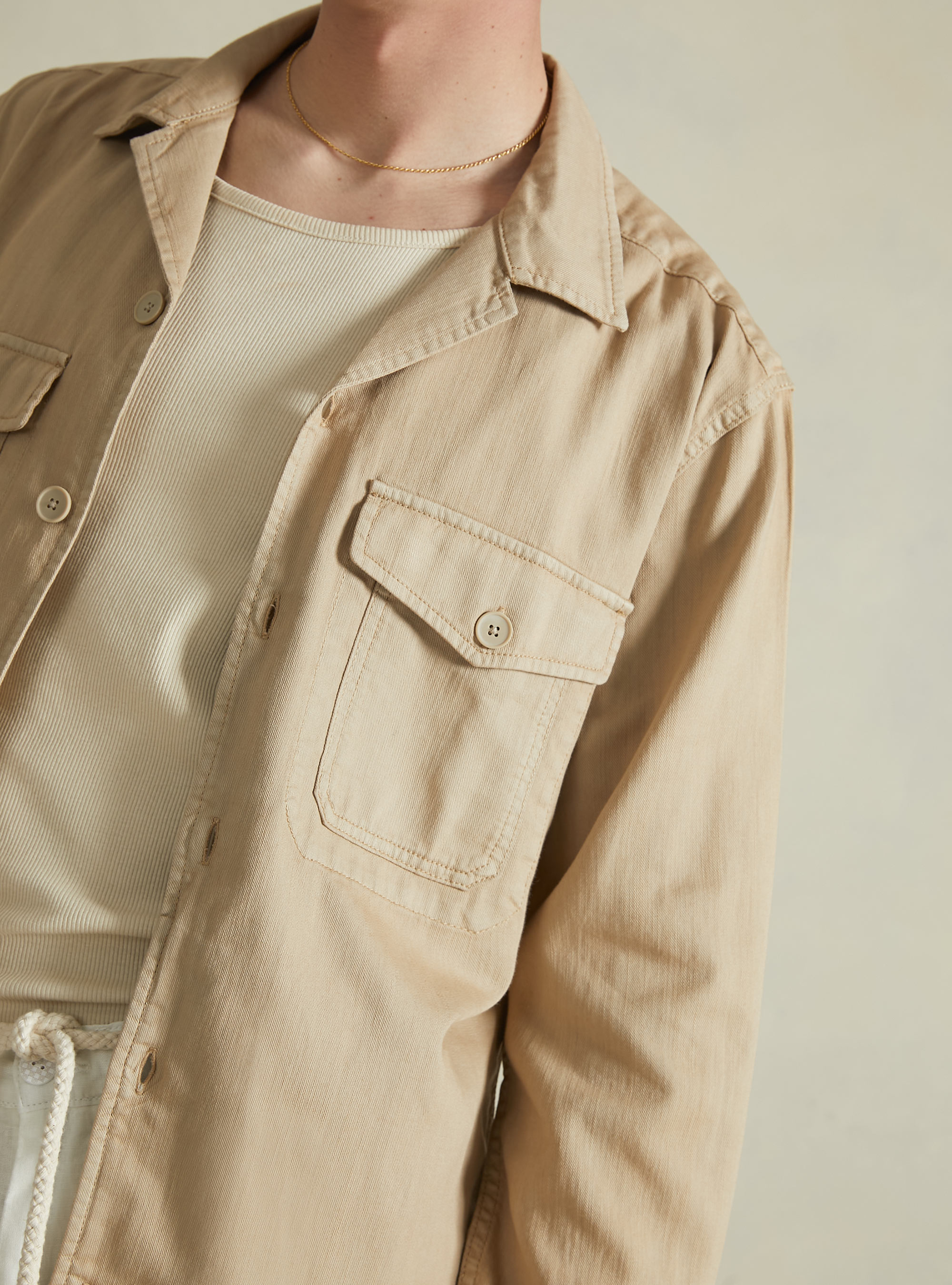 Linen blend shirt jacket, BG2 BEIGE MEDIUM