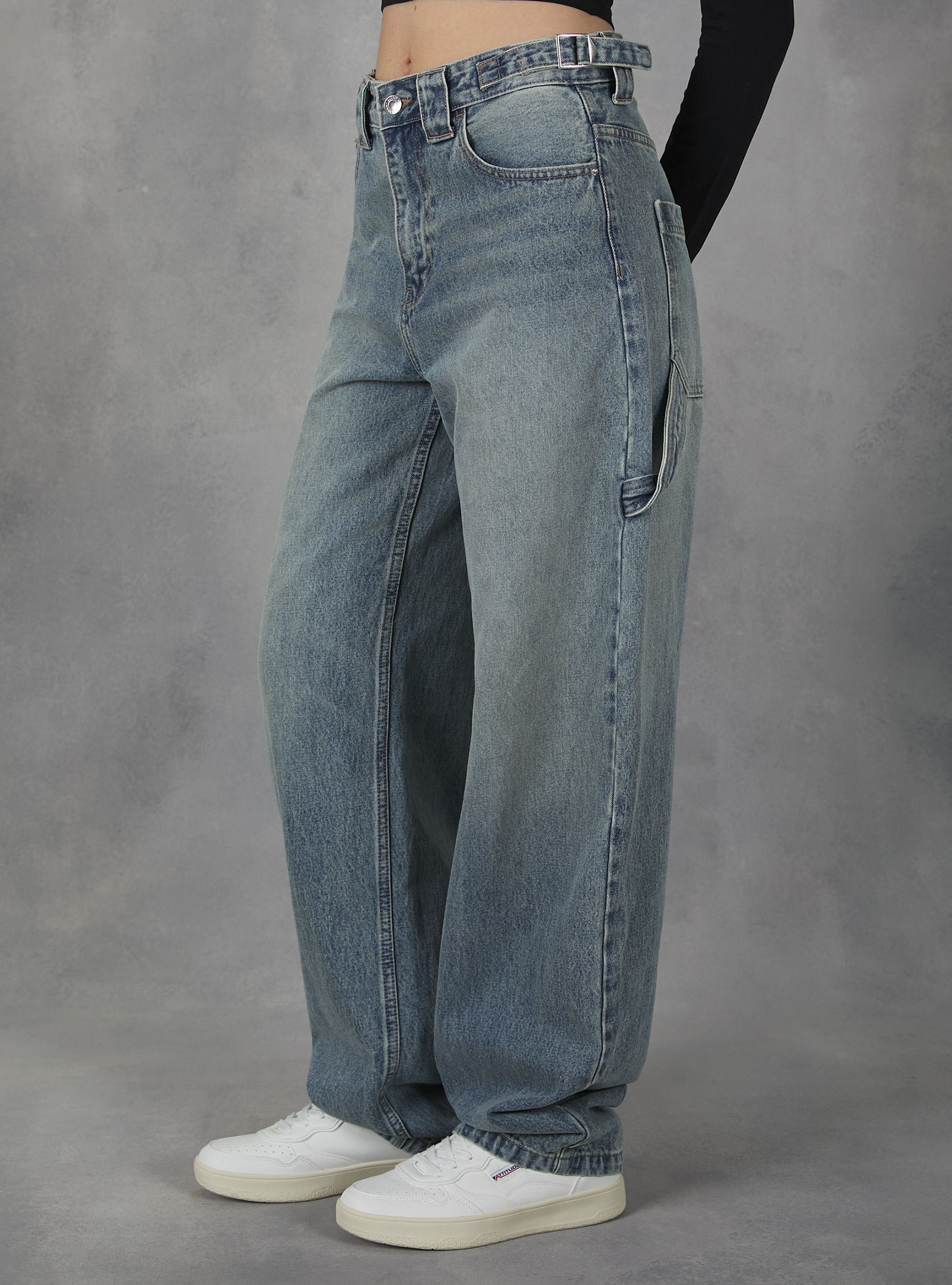 Baggy fit carpenter jeans, D006 AZURE