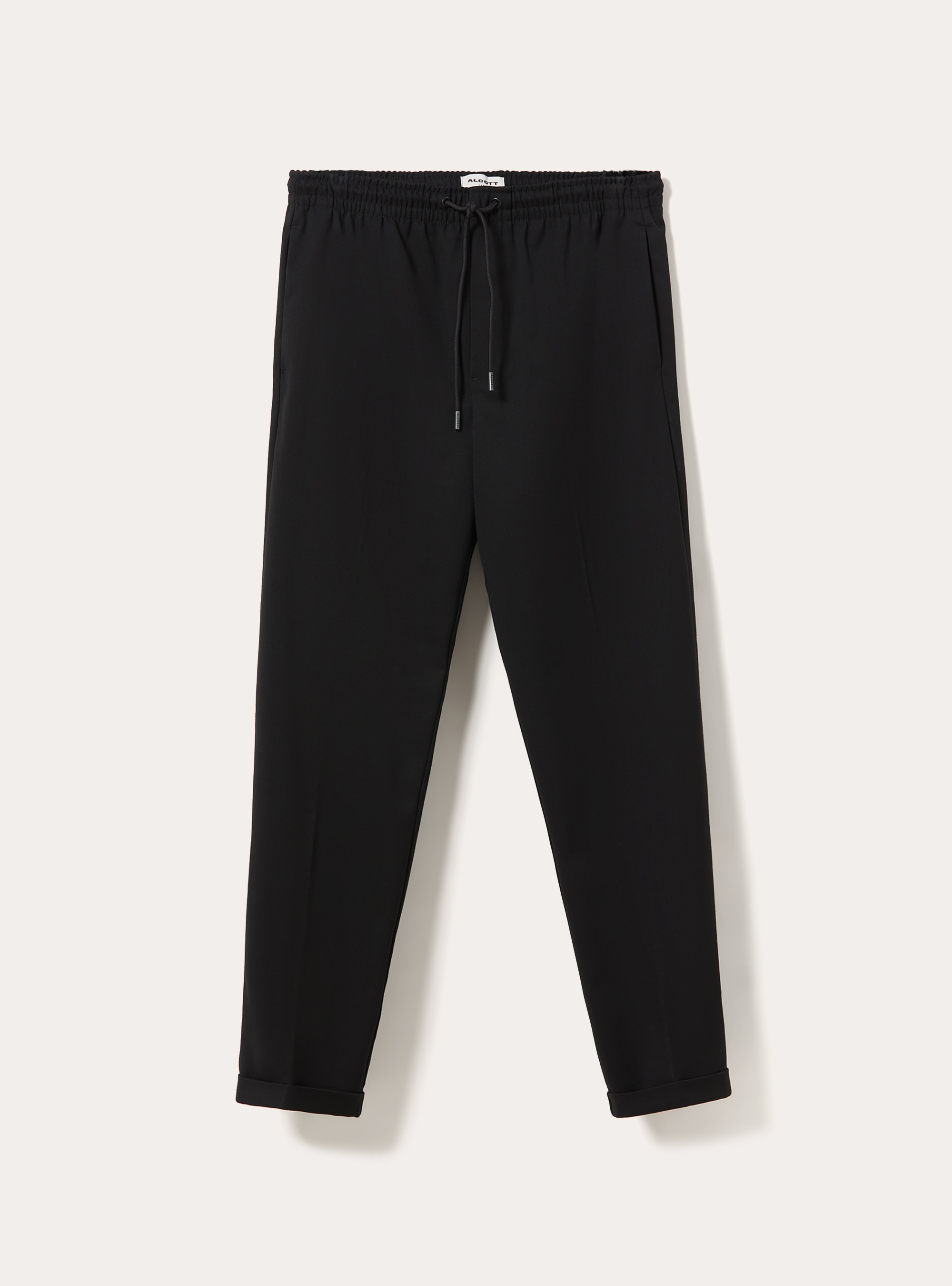 Tailored jogger trousers with elasticated drawstring waist, BK1 BLACK