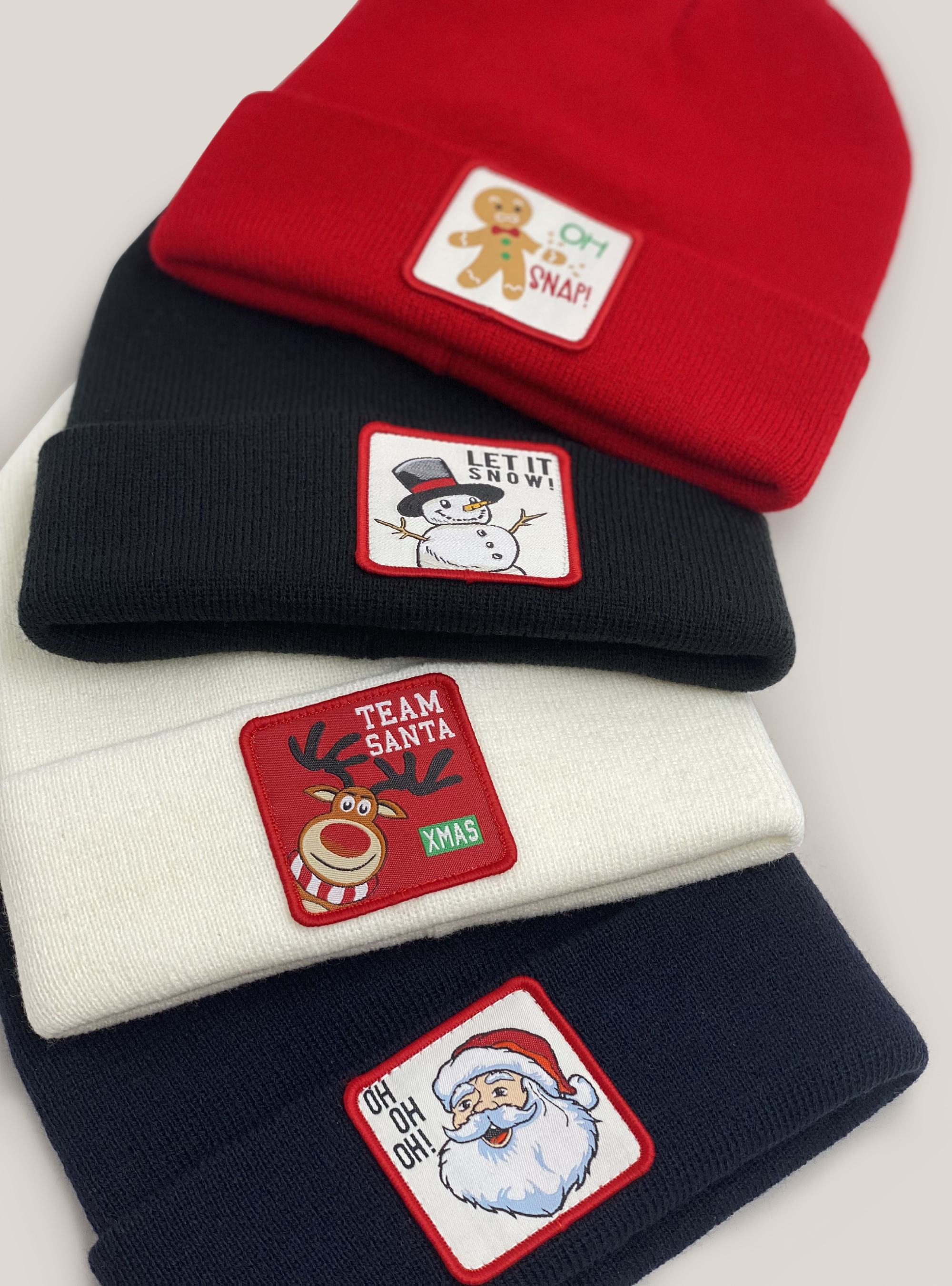 Gorro de Navidad con parche, AZUL MARINO