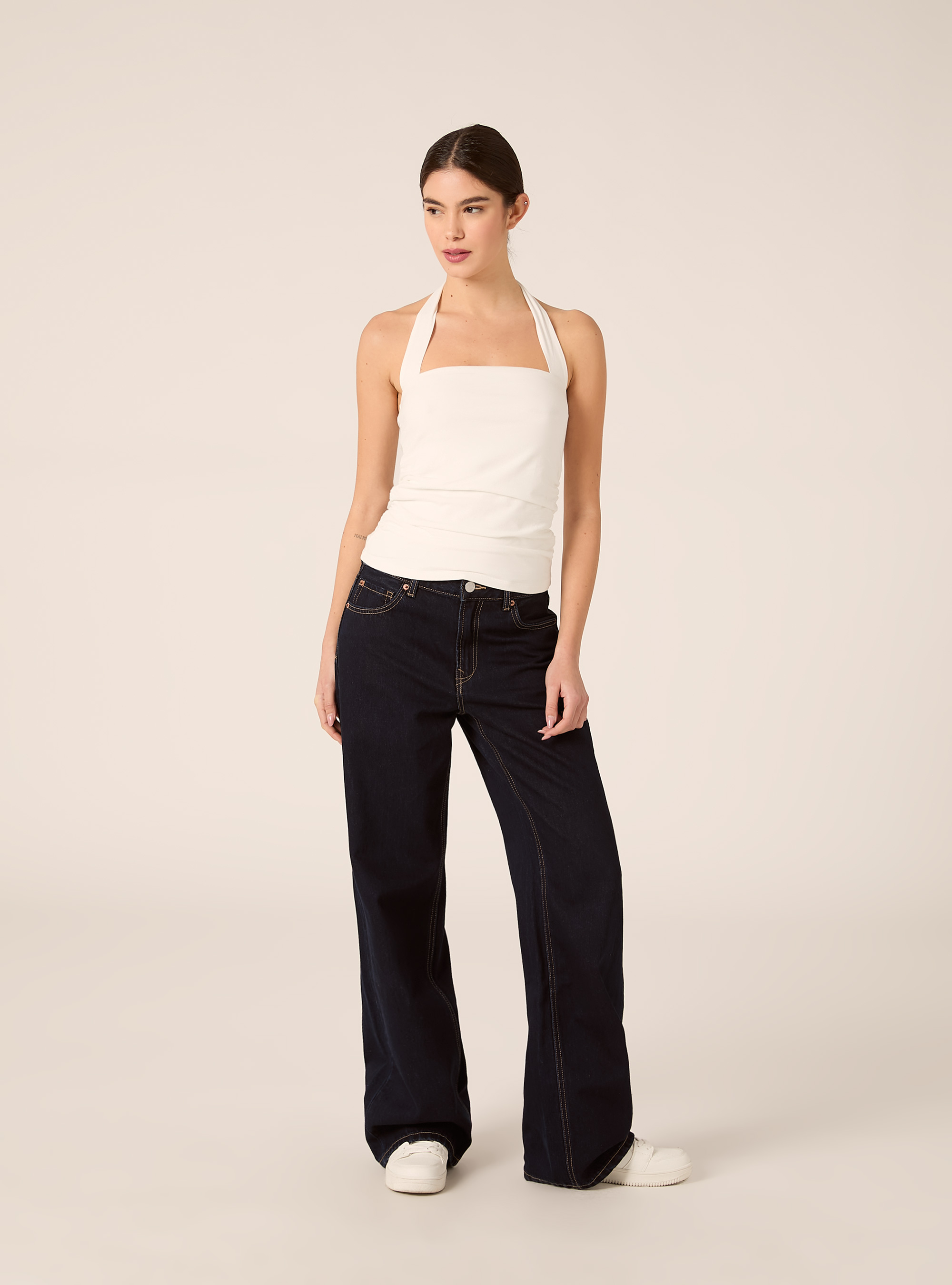 Jersey bandeau top, WH2 WHITE