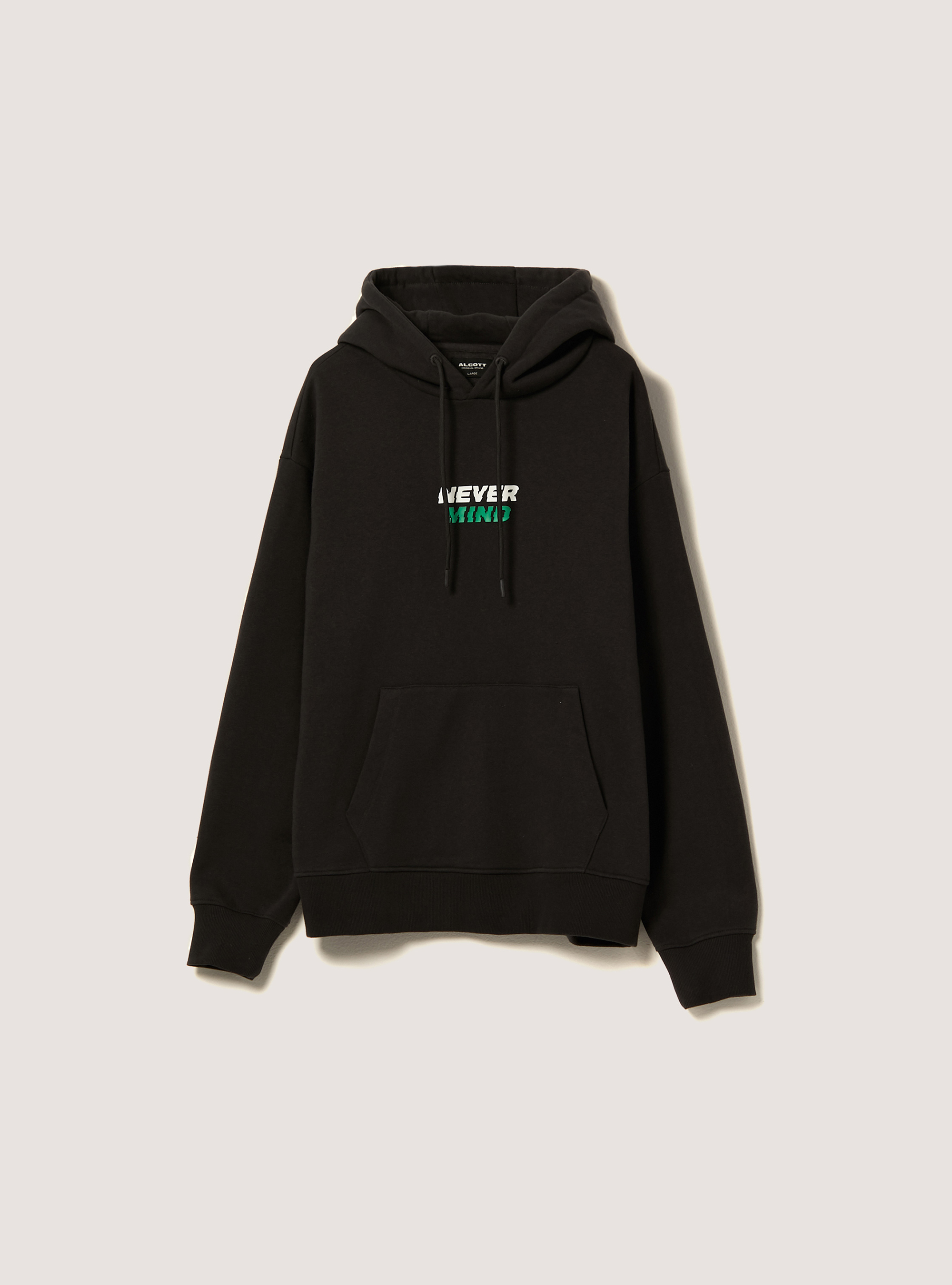 Sudadera con estampado y capucha, BK2 BLACK MEDIUM