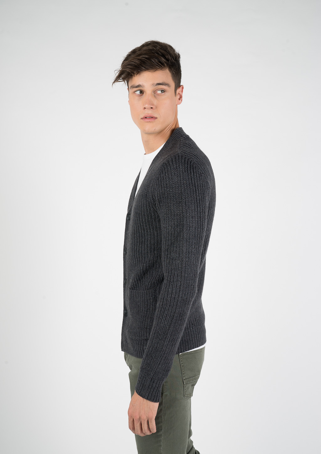 Pullover tinta unita, GRIS MELANGE