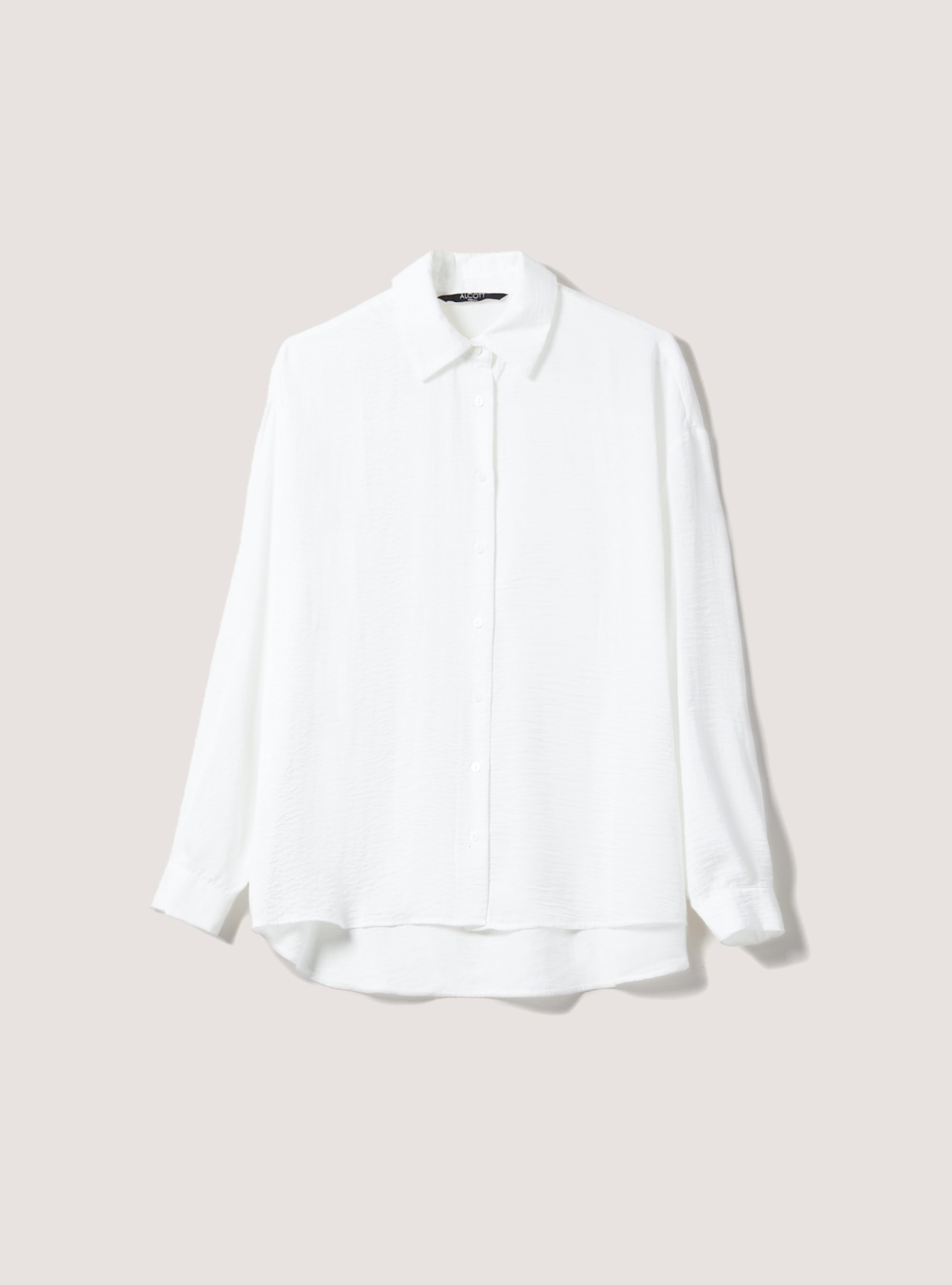 Solid-coloured satin shirt, WH1 OFF WHITE