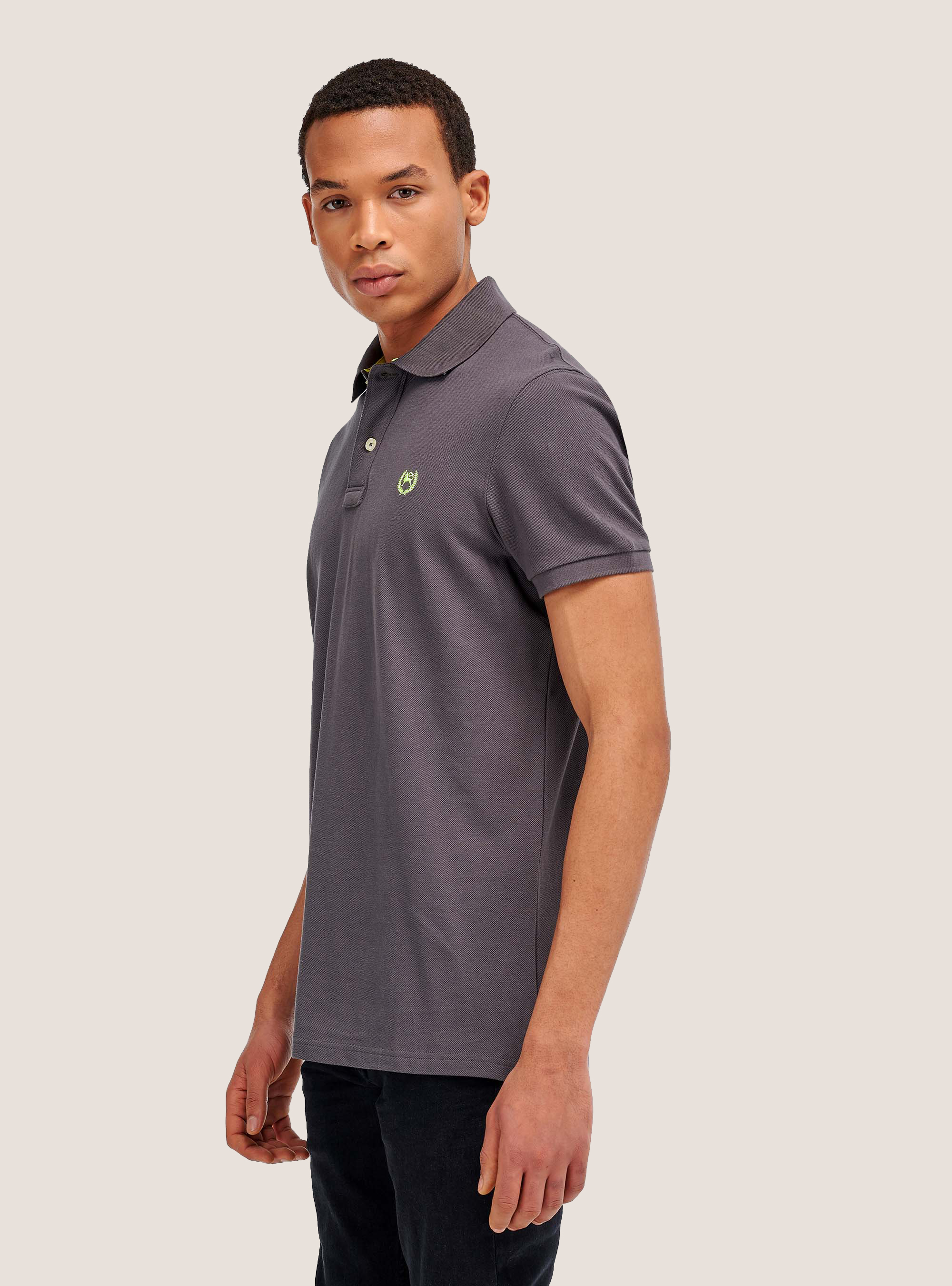 Polo in cotone piquet, C1119 GREY