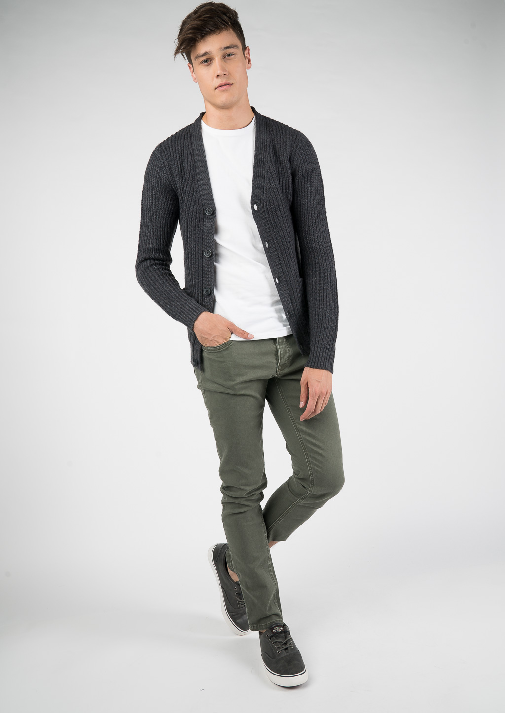 Pullover tinta unita, GRIS MELANGE