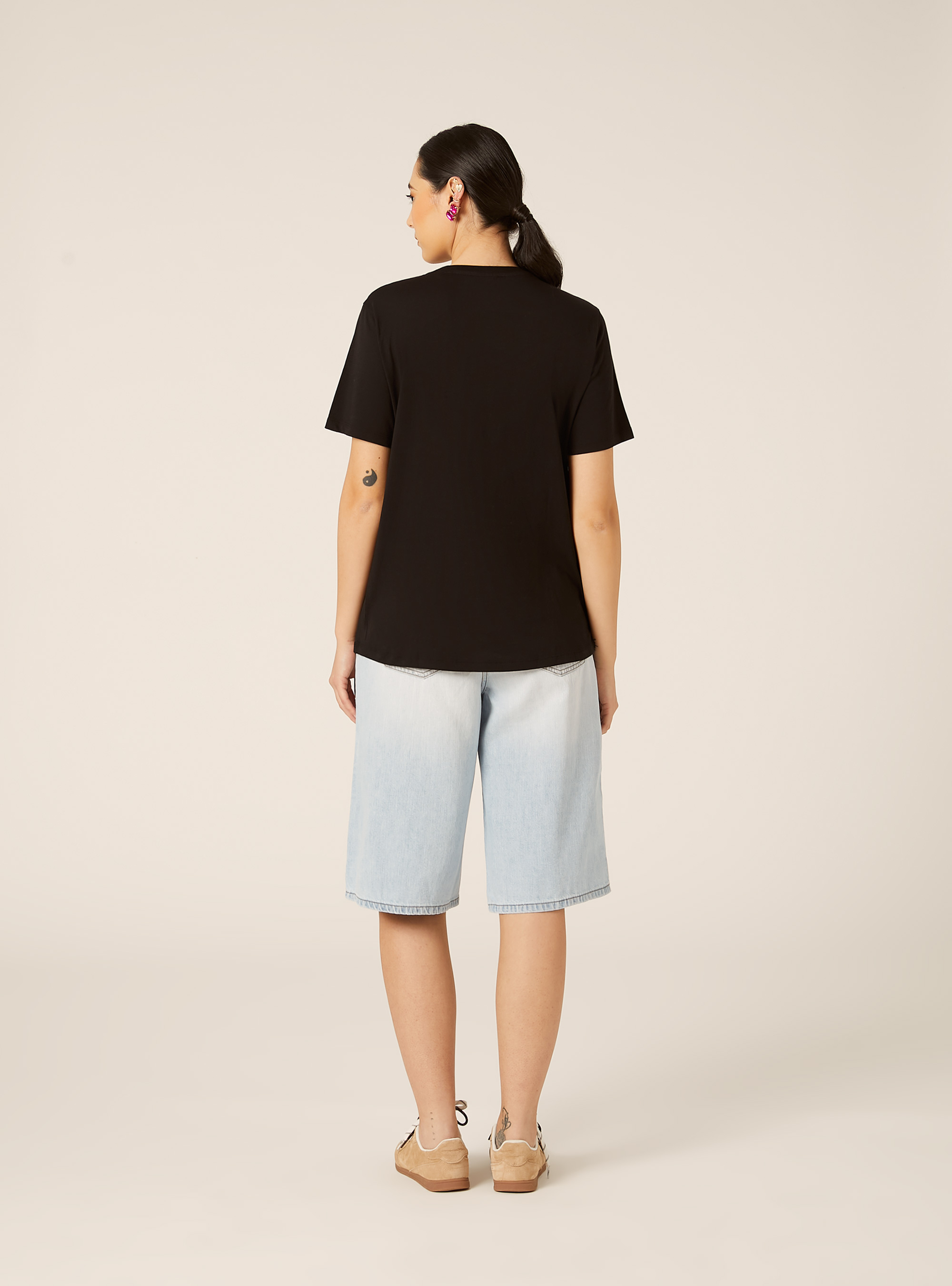T-shirt avec imprim&eacute; m&eacute;tallis&eacute;, BK1 BLACK