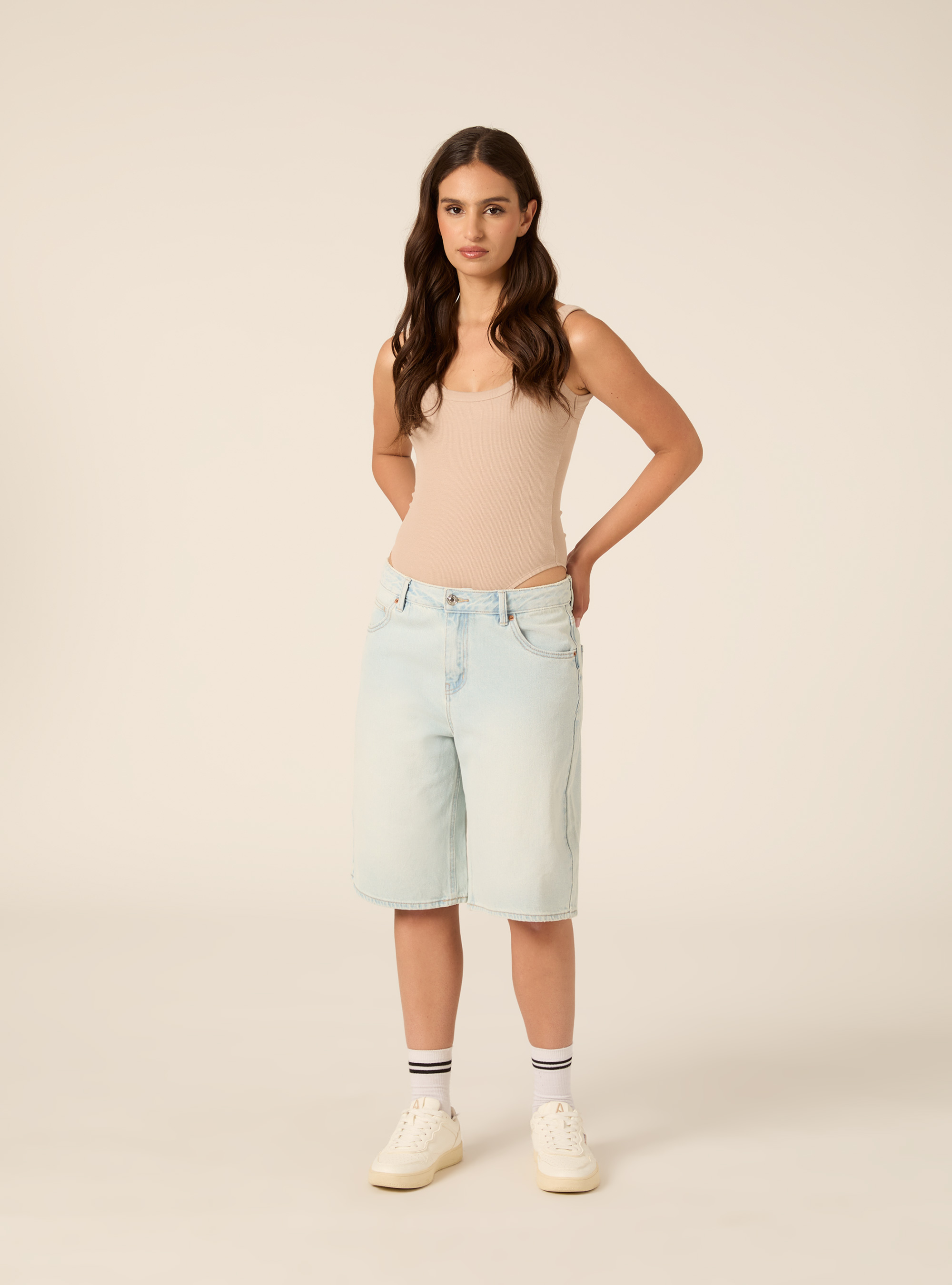 Bermuda jort in denim, D007 LIGHT AZURE