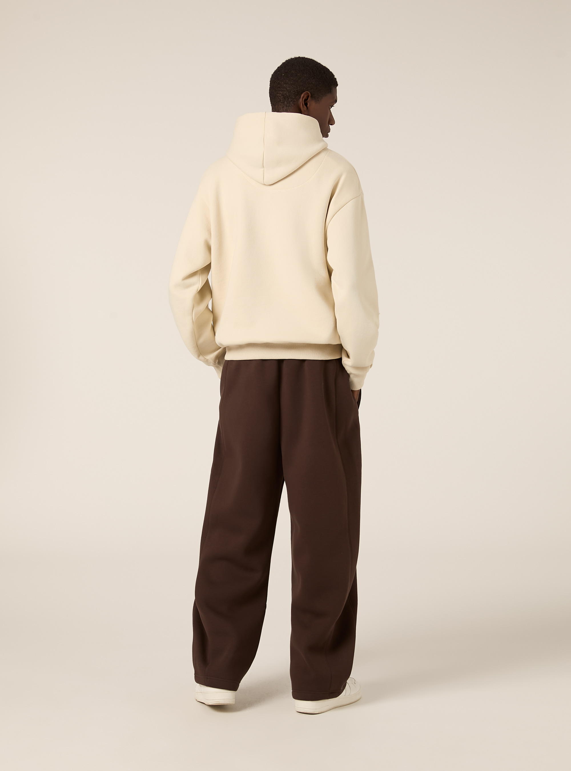 Barrel fit fleece trousers, BR1 BROWN DARK