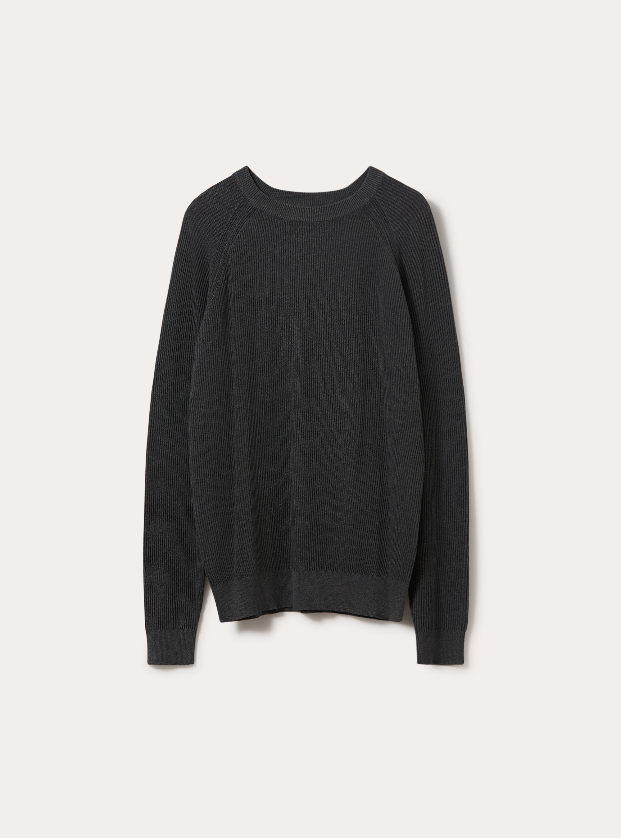 Maglia girocollo in misto cotone regular fit, MGY1 GREY MEL DARK