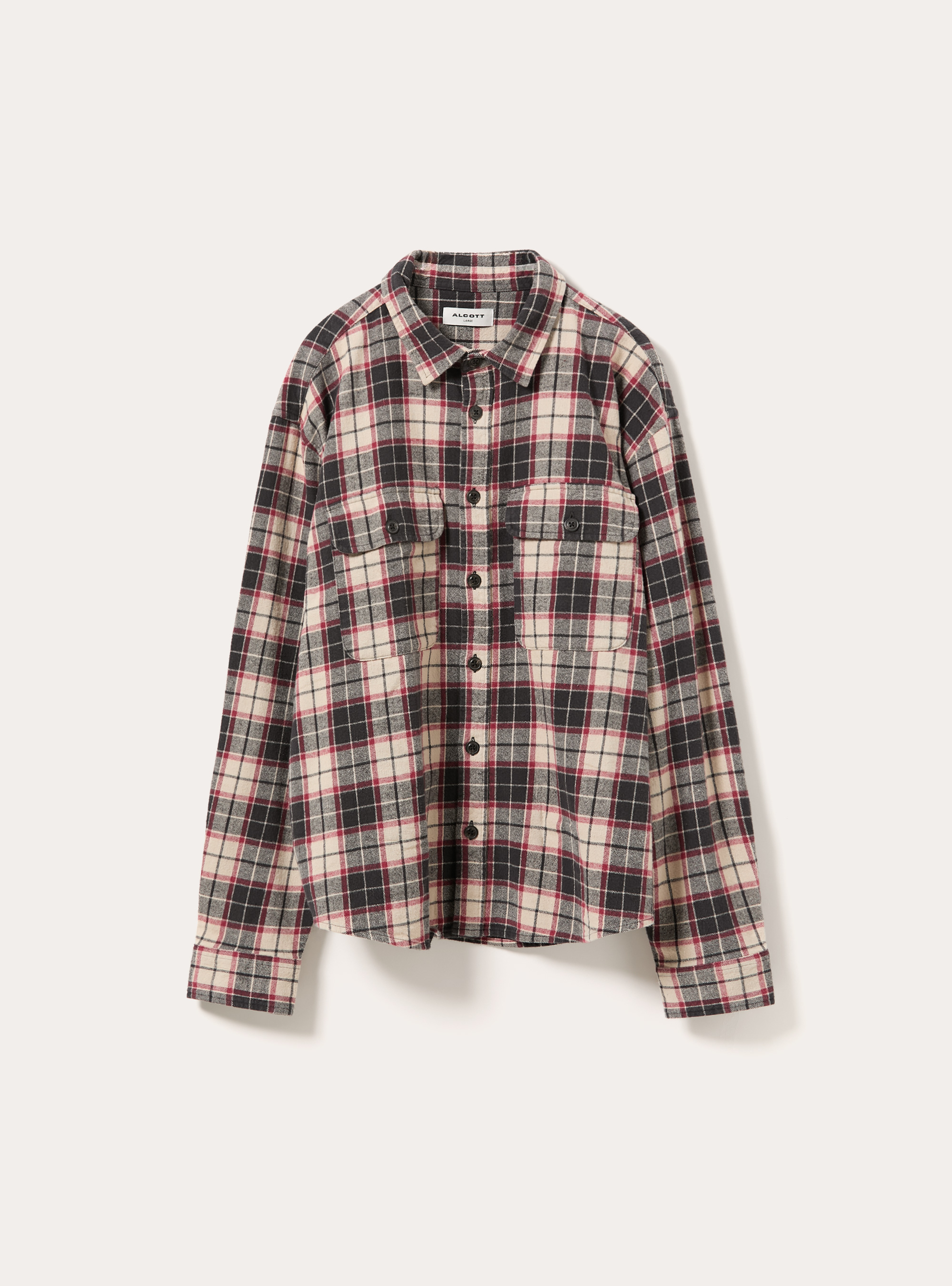 Camicia flanella quadri, BK1 BLACK