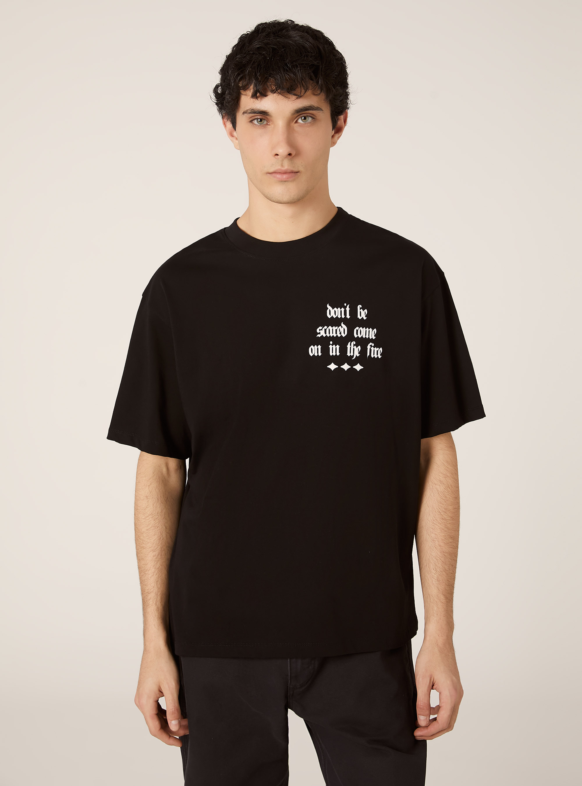 Boxy fit T-shirt with POP STATEMENT print, BK1 BLACK