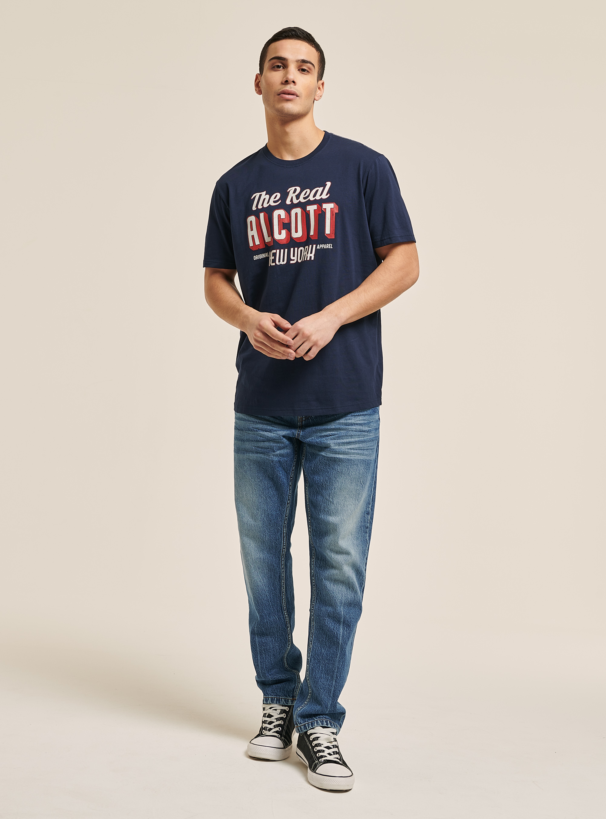 Logo print t-shirt, BLUE