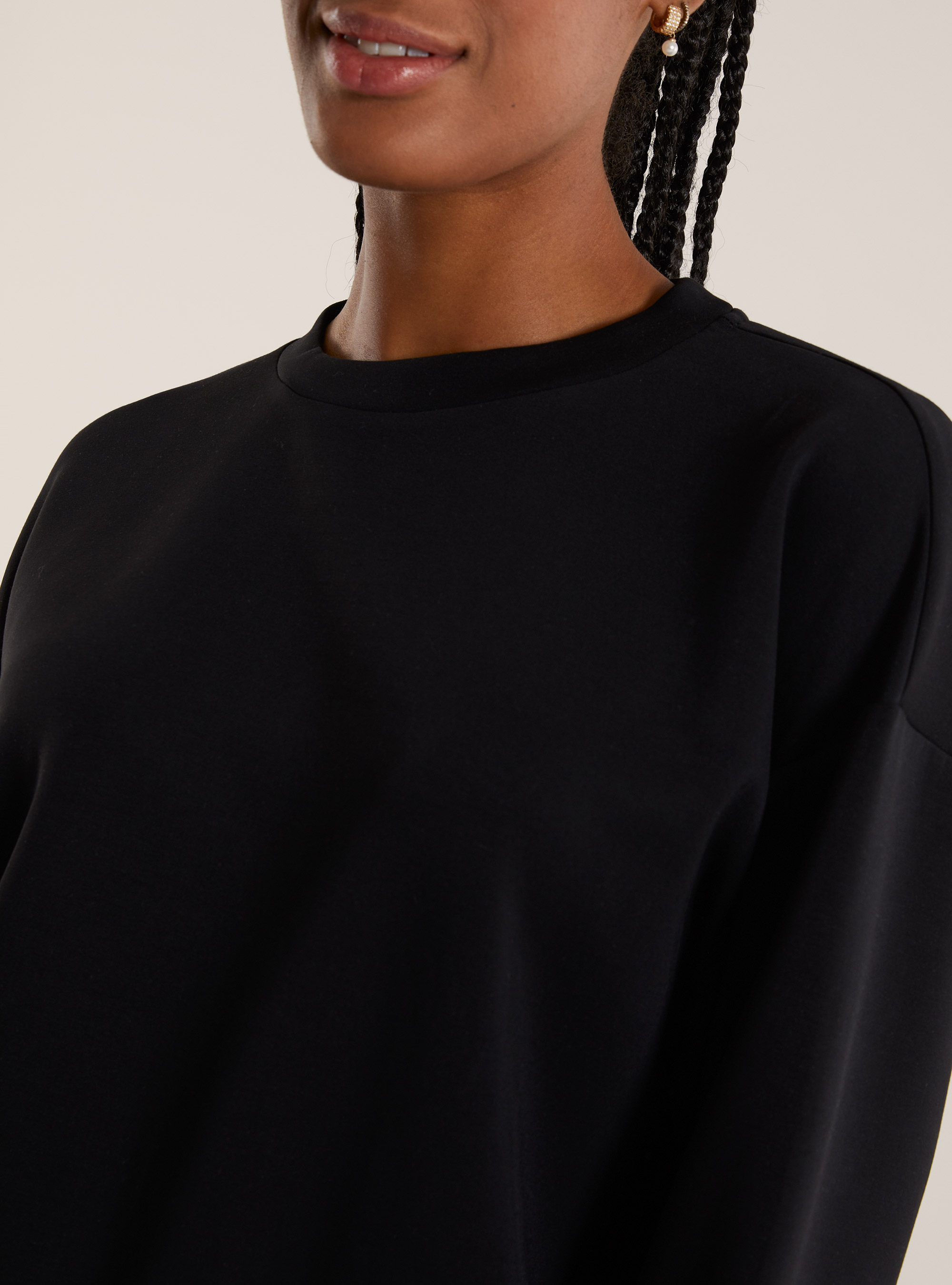 Sweat court en scuba doux, BK1 BLACK