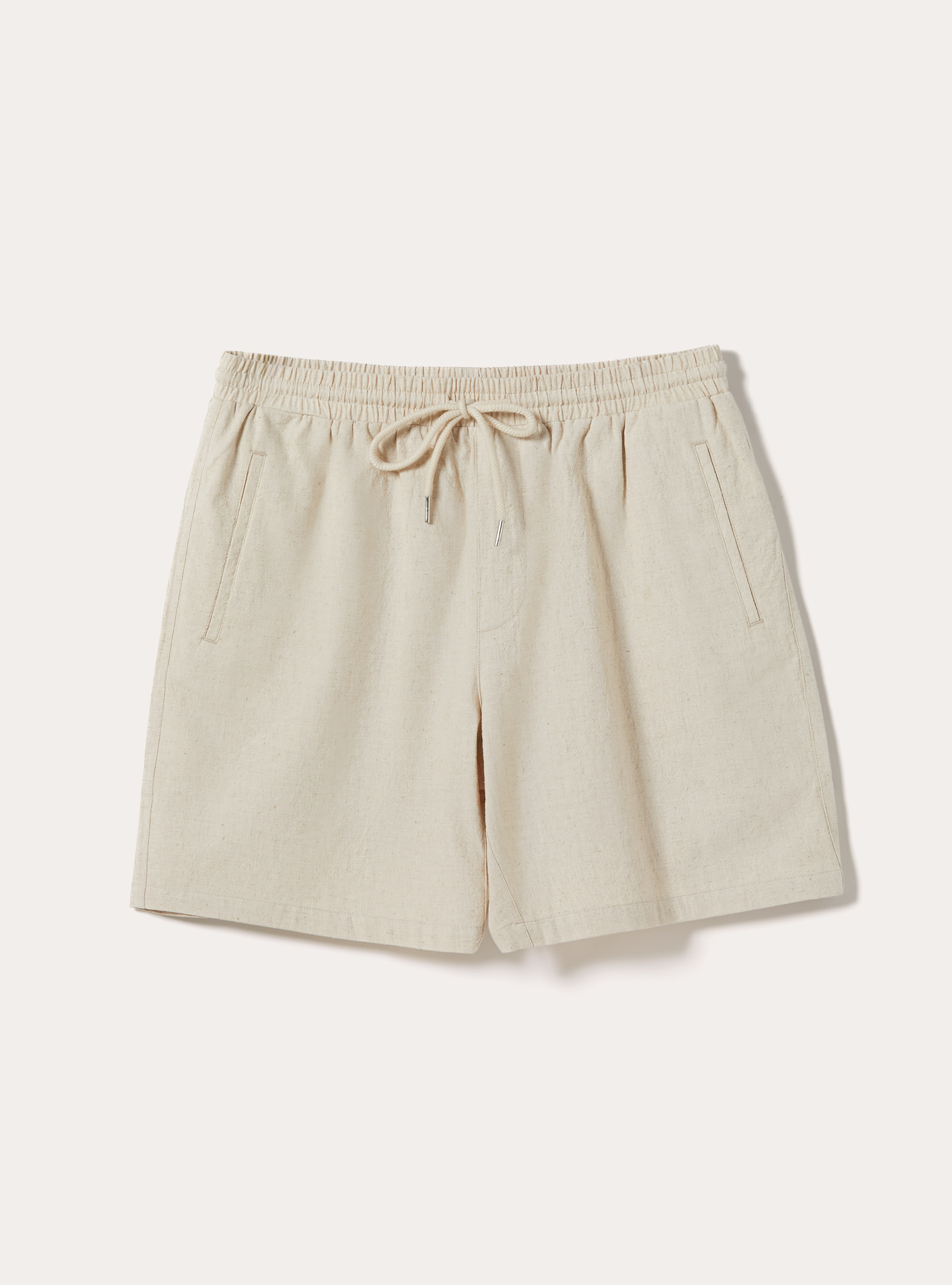 Bermuda in misto lino con laccio in vita, MBG2 BEIGE MEL MED