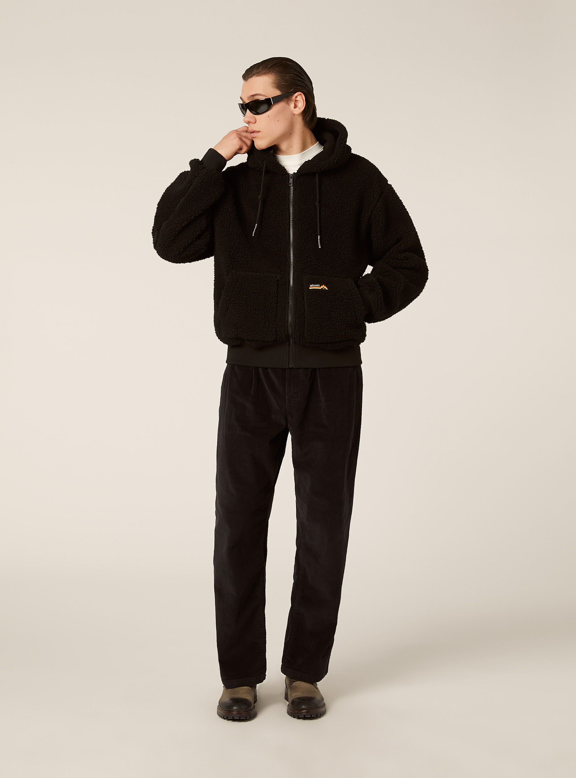 Teddyjacke mit Kapuze, BK1 BLACK