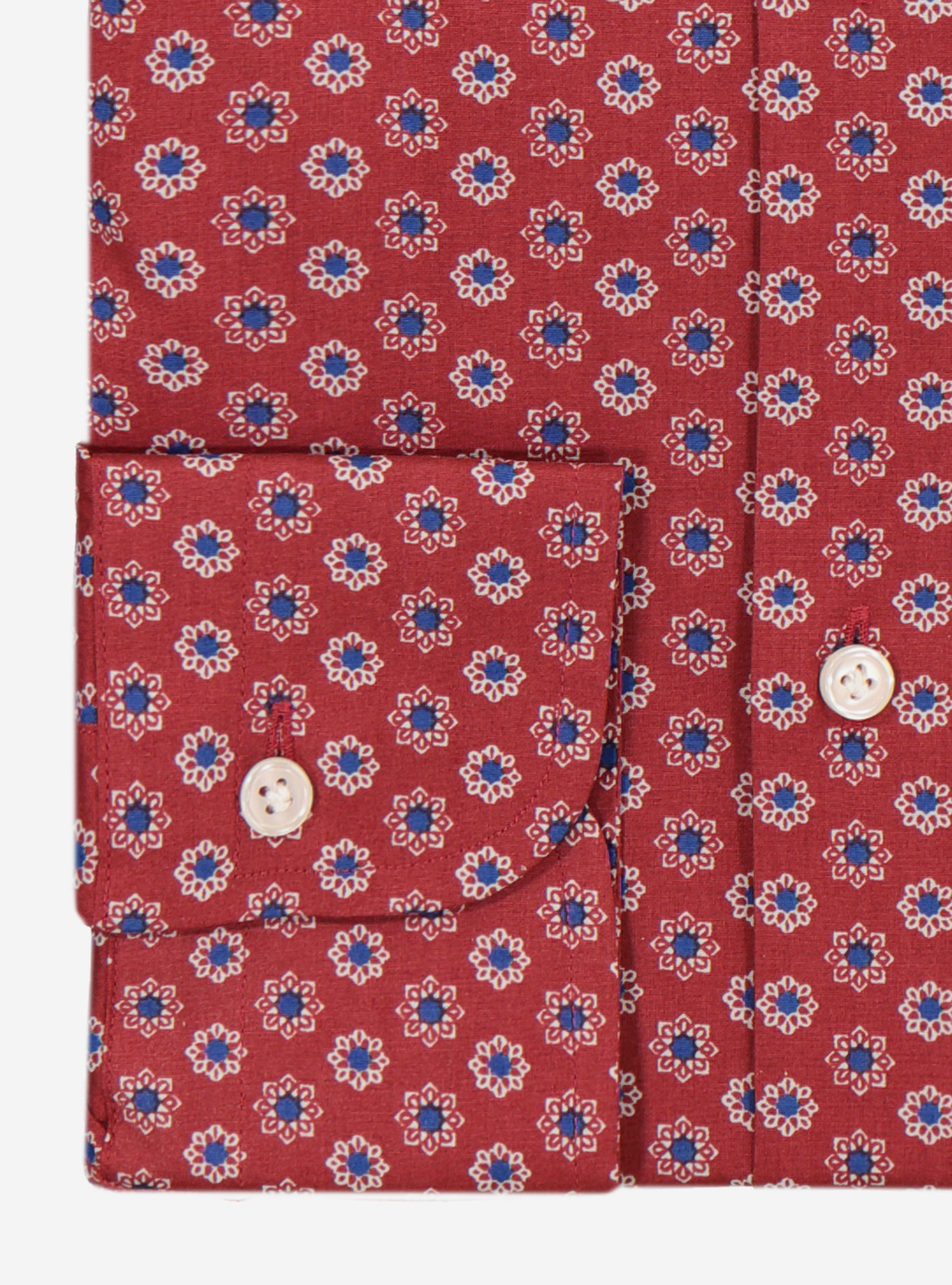 Chemise &agrave; col francais fantaisie, C758 BORDEAUX