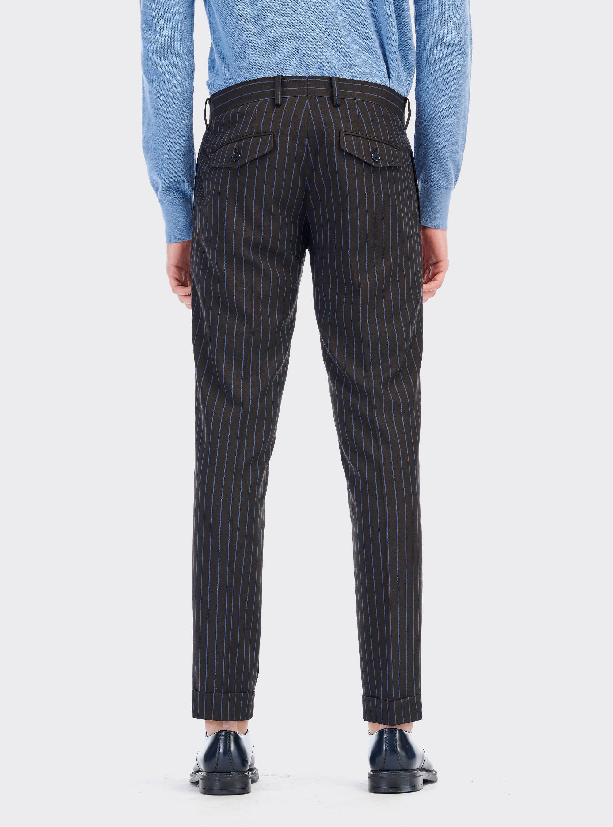 Pantalone fantasia gessato, C507 BROWN