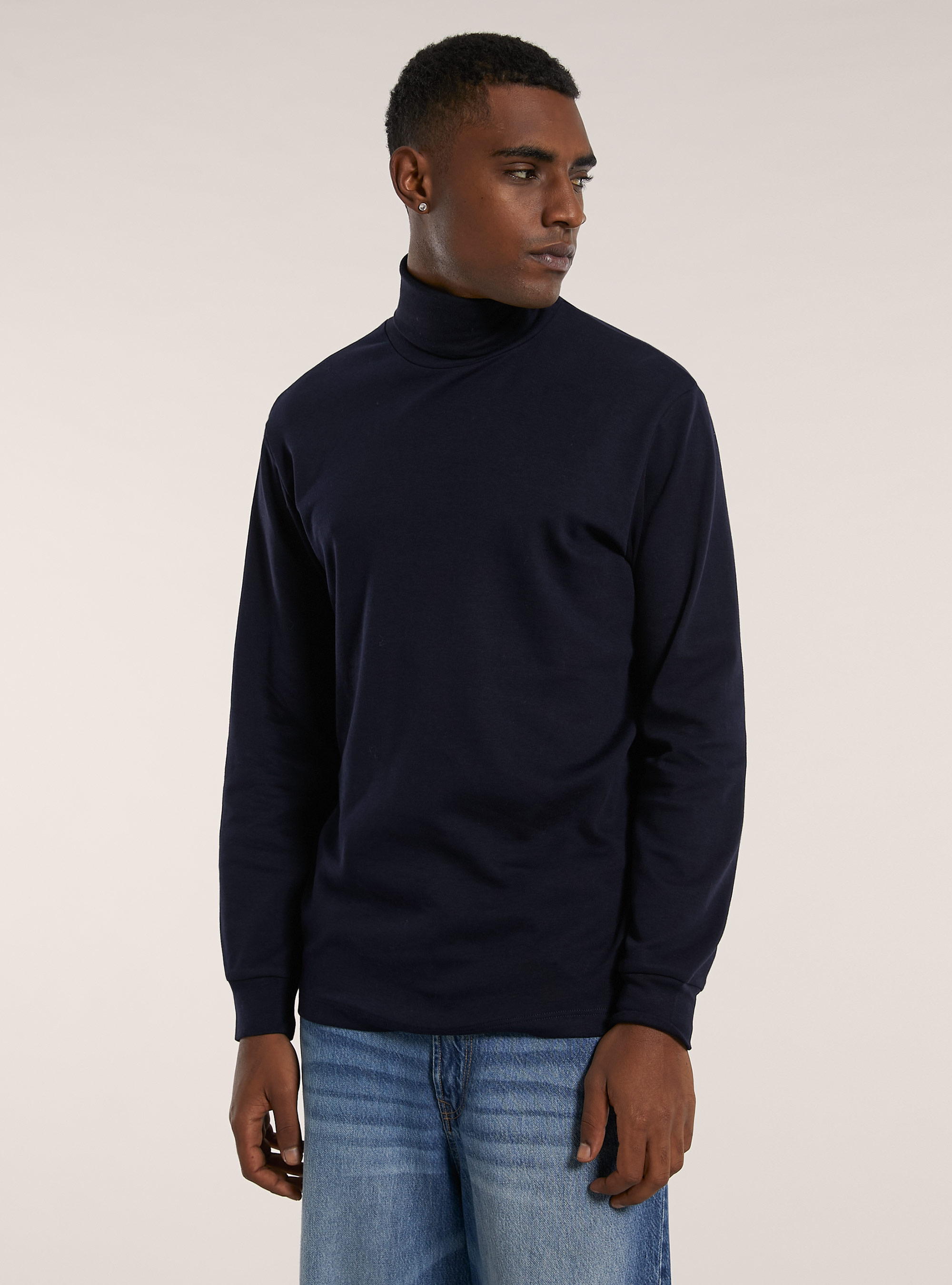 Maglietta a maniche lunghe a collo alto, NA1 NAVY DARK