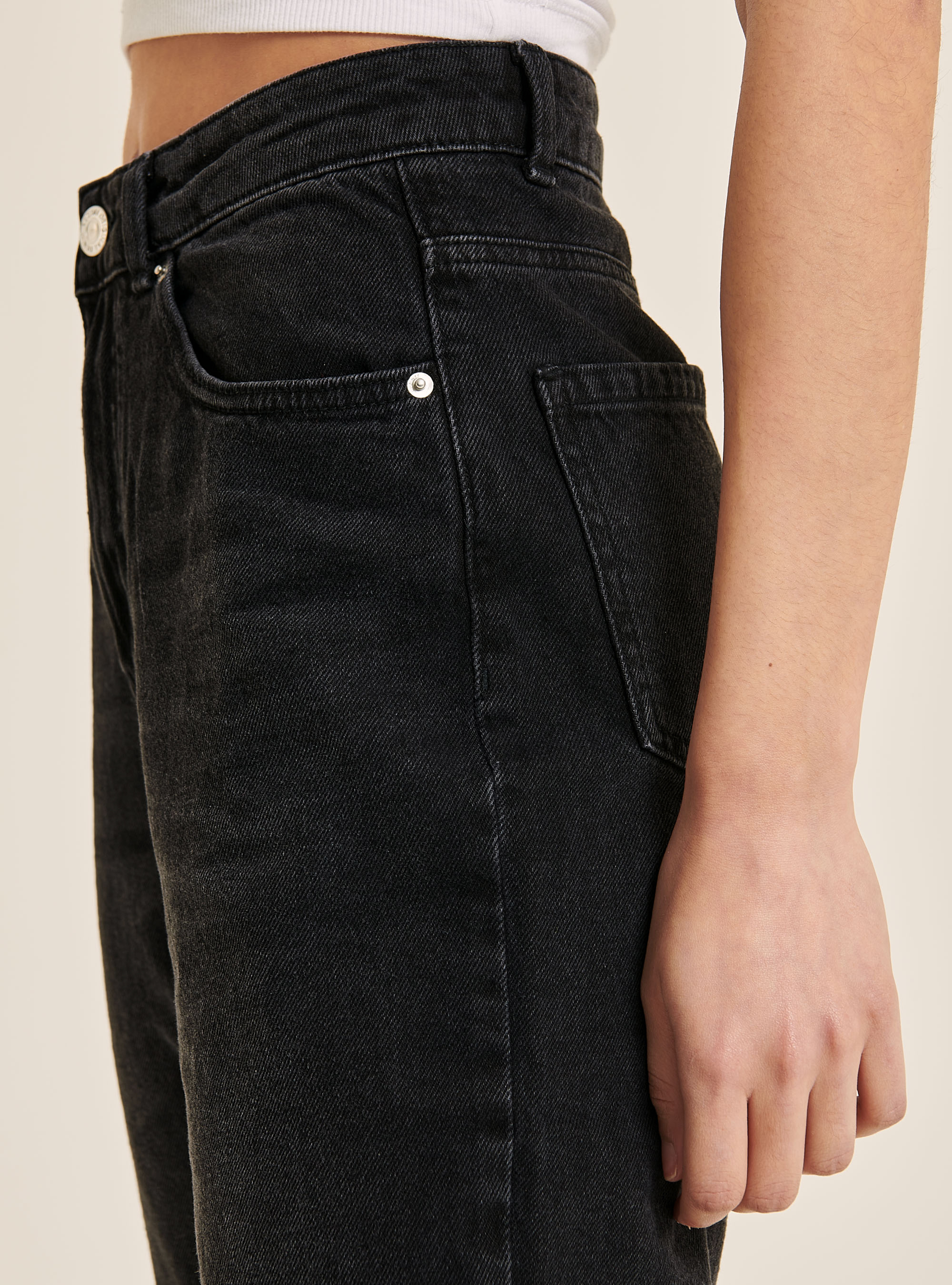 Mom Fit Jeans, D000 BLACK