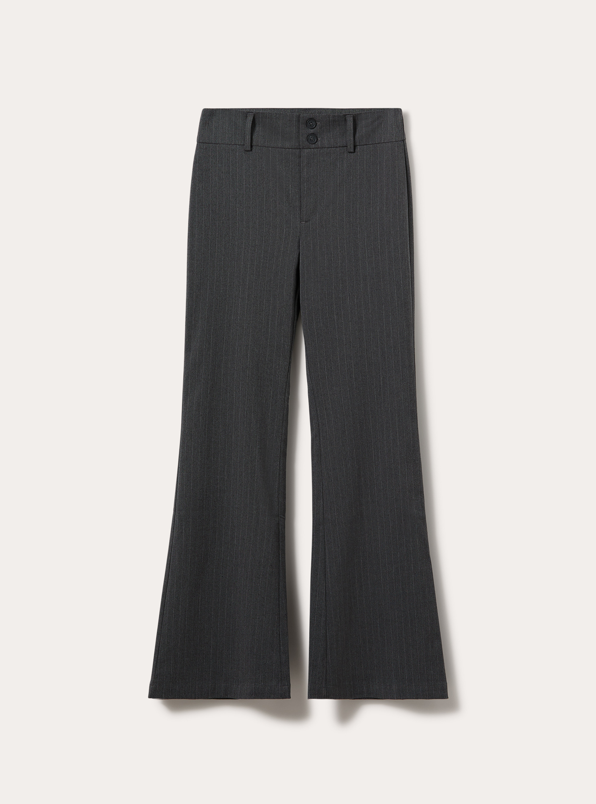 Pantaloni flare a vita bassa a fantasia, MGY1 GREY MEL DARK