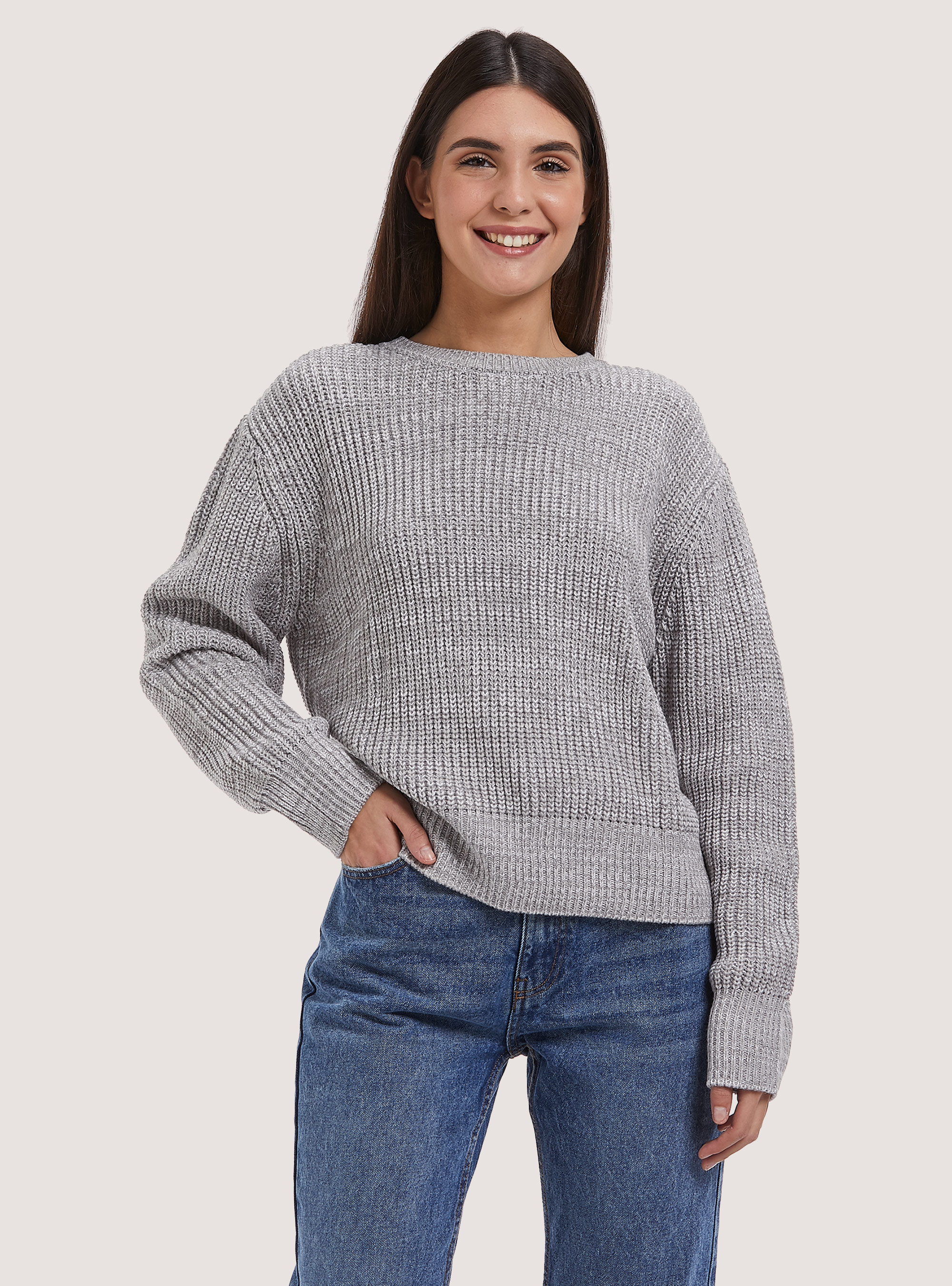 Komfort-Pullover aus englischer Rippe, C184 PEARL