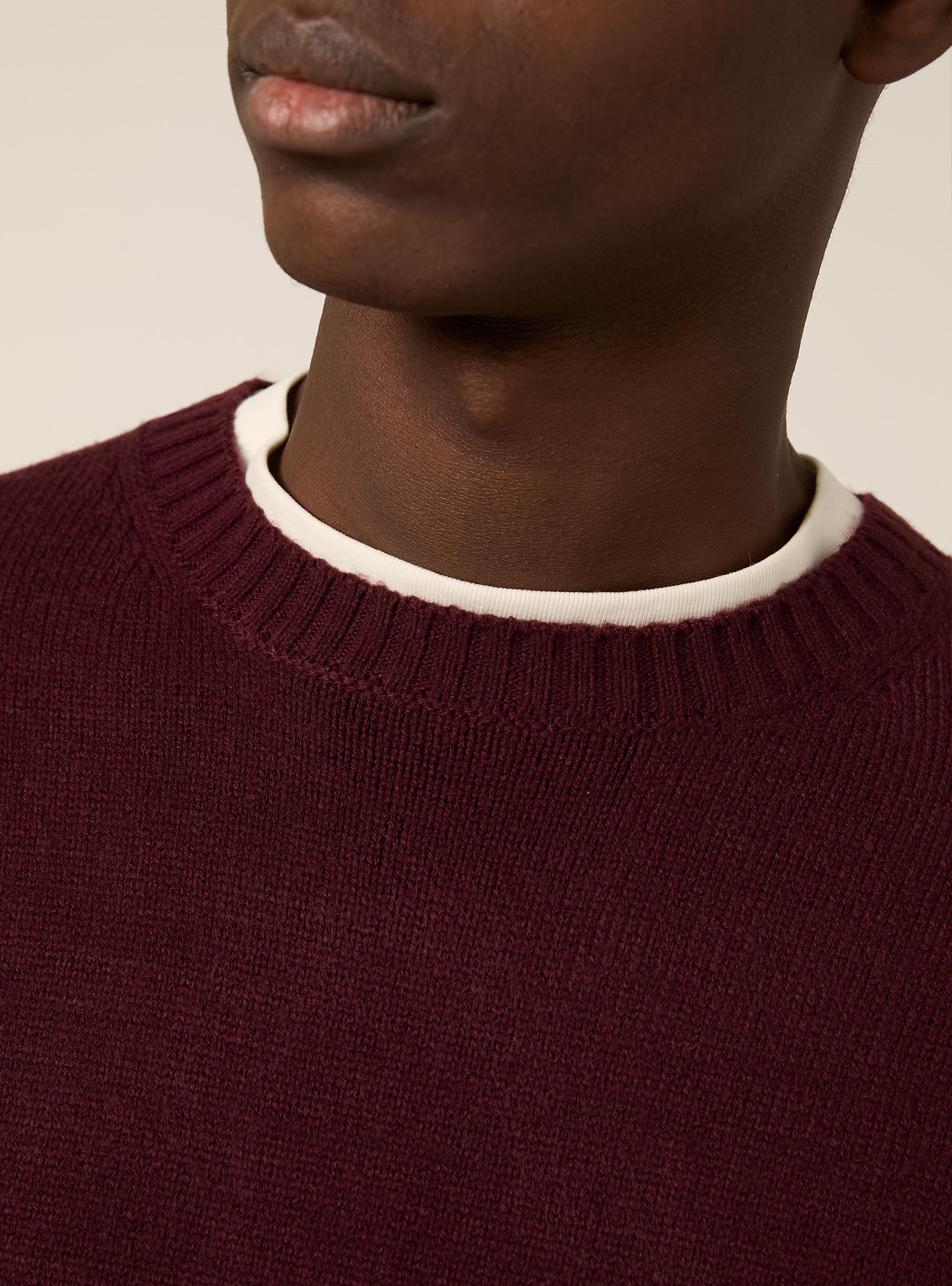 Maglione girocollo, BO1 BORDEAUX DARK