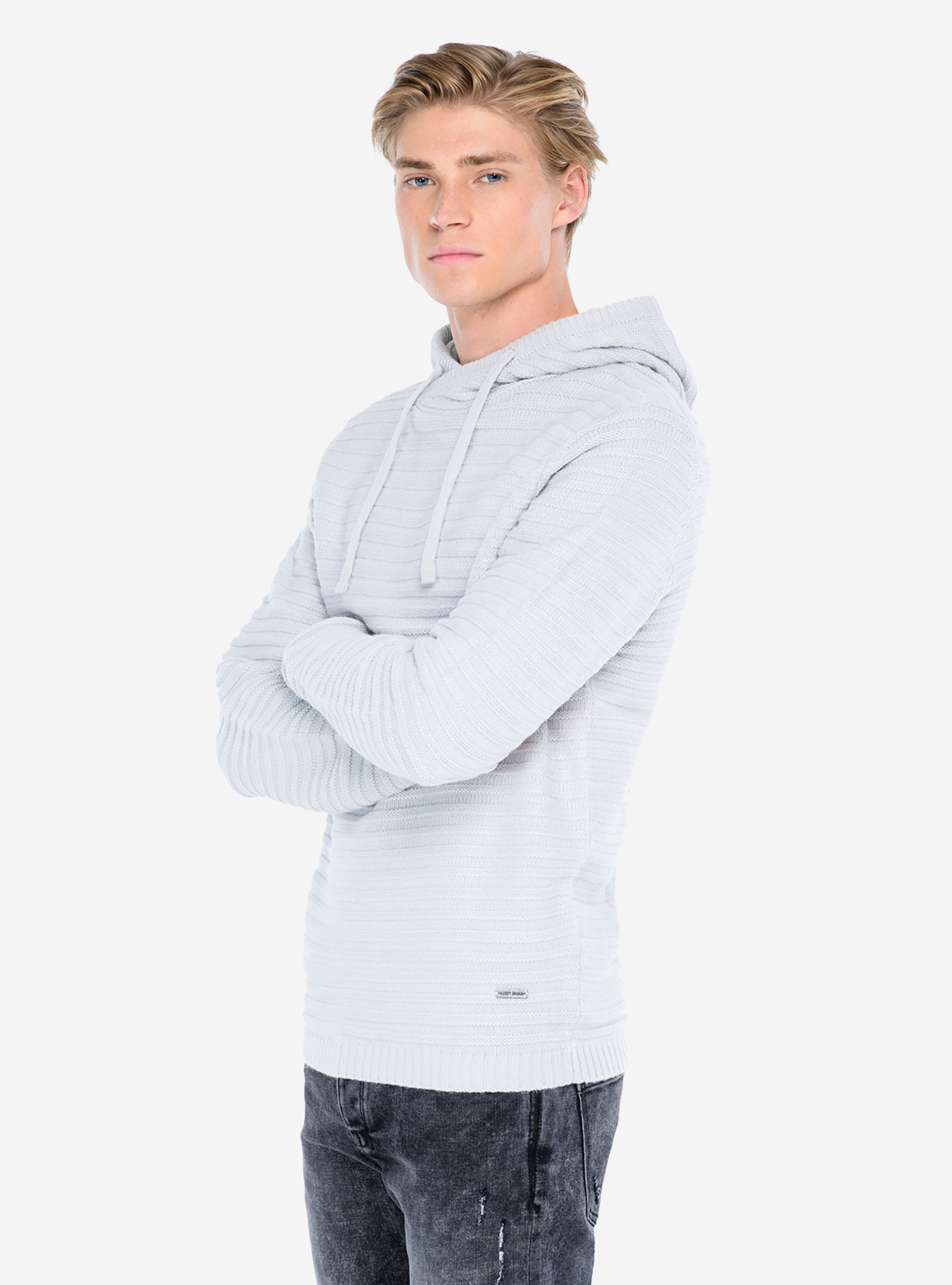 PULLOVER WITH HOOD, PEARL