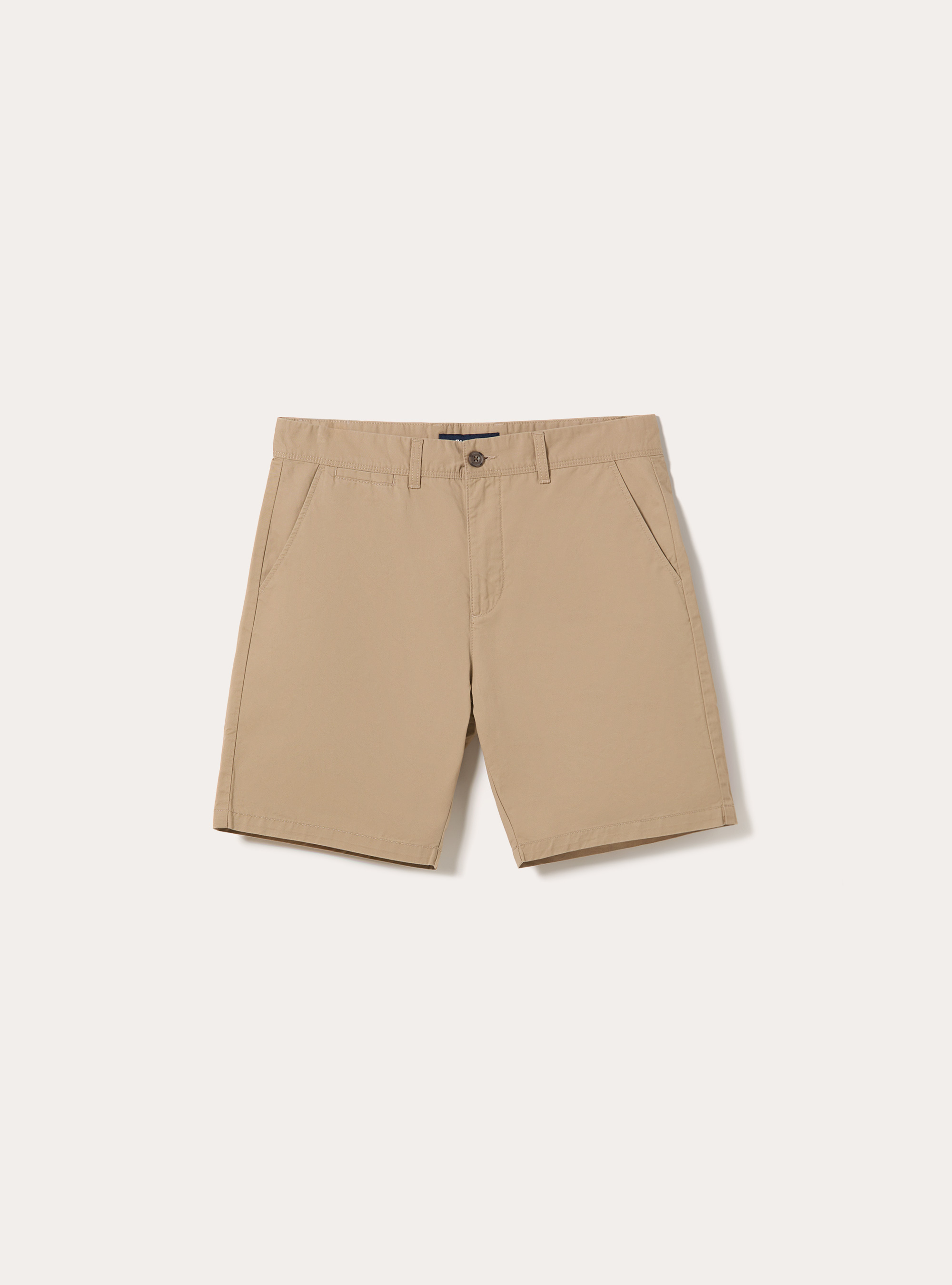 Bermudas de sarga de ajuste liso, BG2 BEIGE MEDIUM