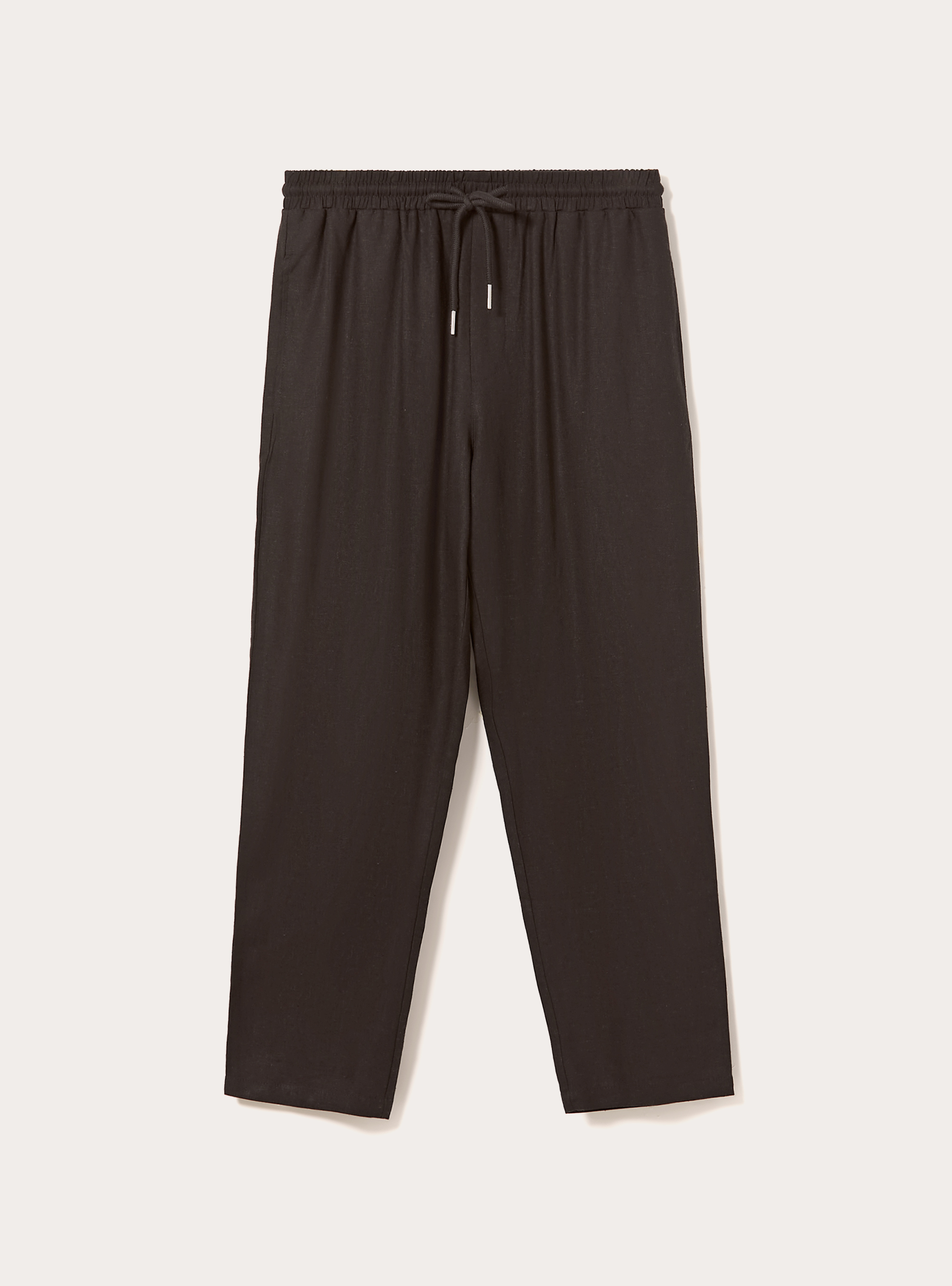 Pantaloni jogger in misto lino, NERO