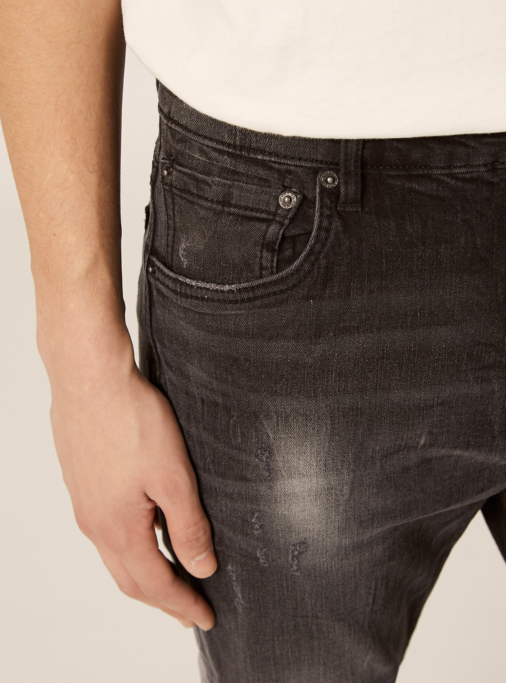 Stretch denim carrot fit jeans, D000 BLACK