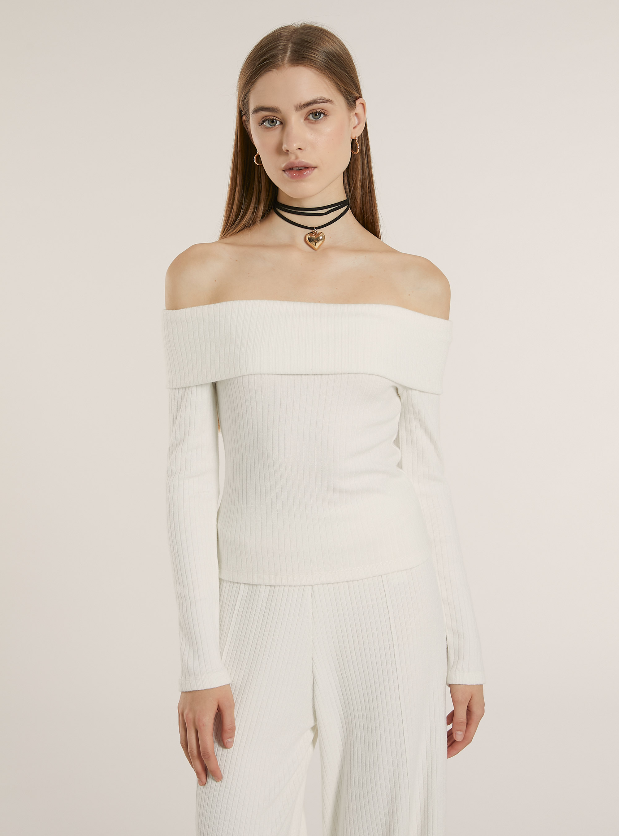 Maglietta con spalle scoperte, WH2 WHITE