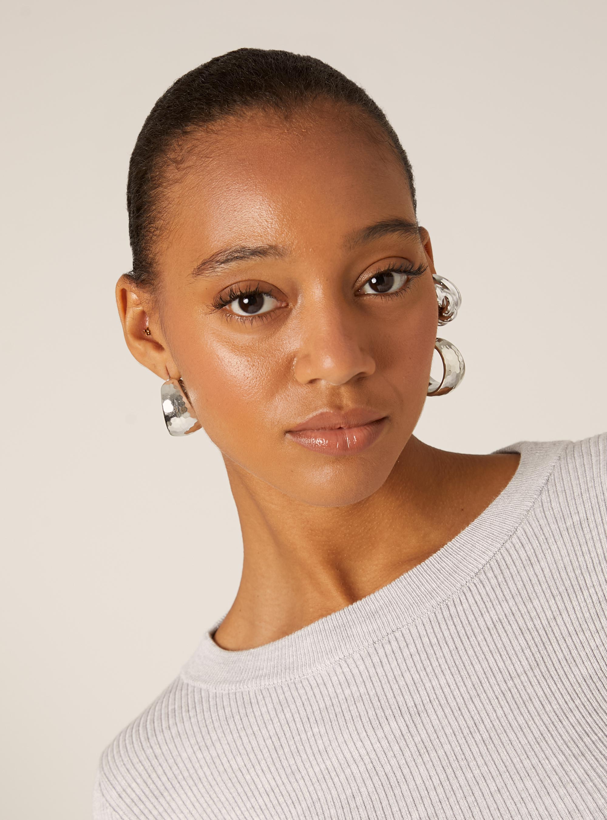 Lightweight ribbed knit, MGY2 GREY MEL MEDIUM