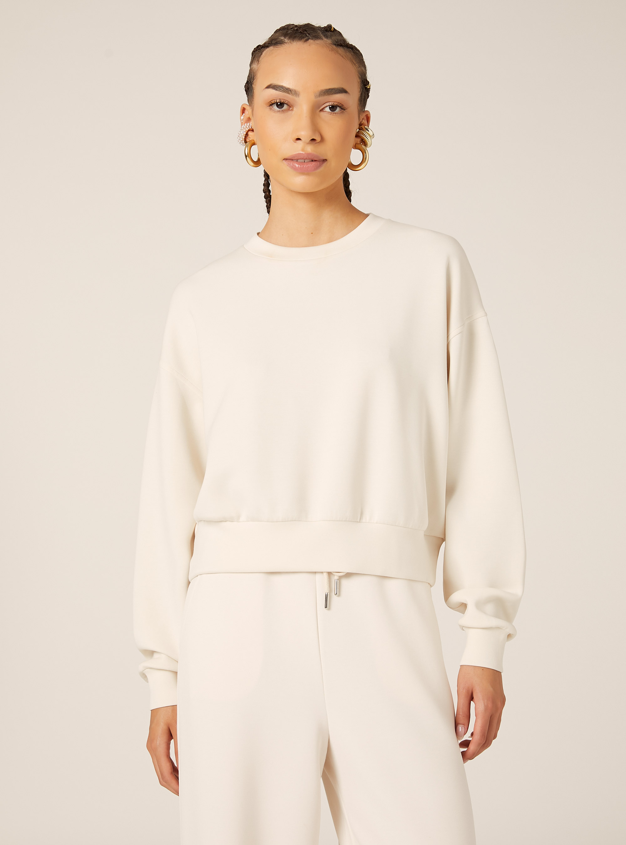 Soft touch sweatshirt, CR3 CREAM LIGHT