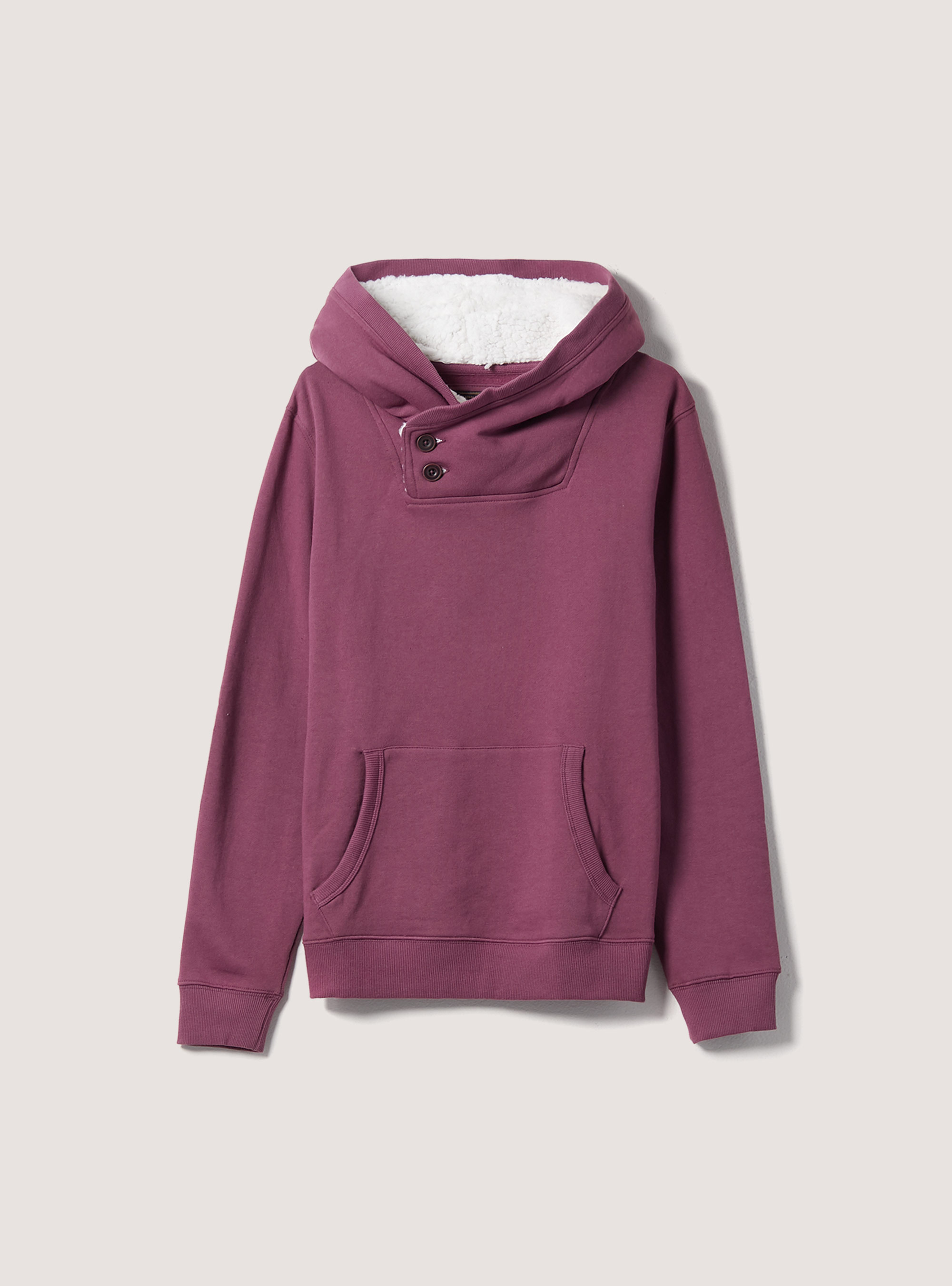 Felpa basic con cappuccio in eco pelliccia, CIPOLLA