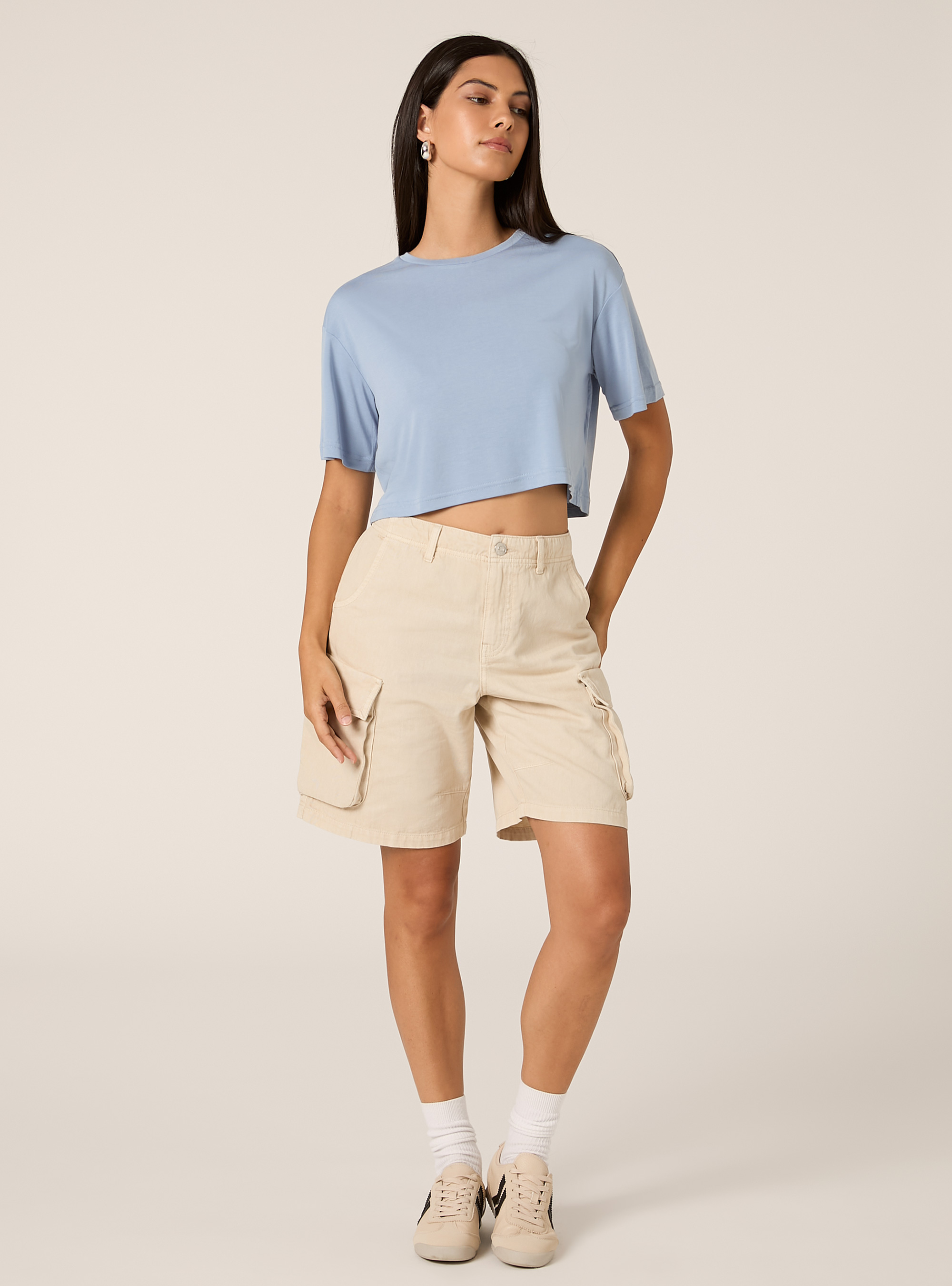 Gek&uuml;rztes T-Shirt mit weichem Griff, AZ3 AZURE LIGHT