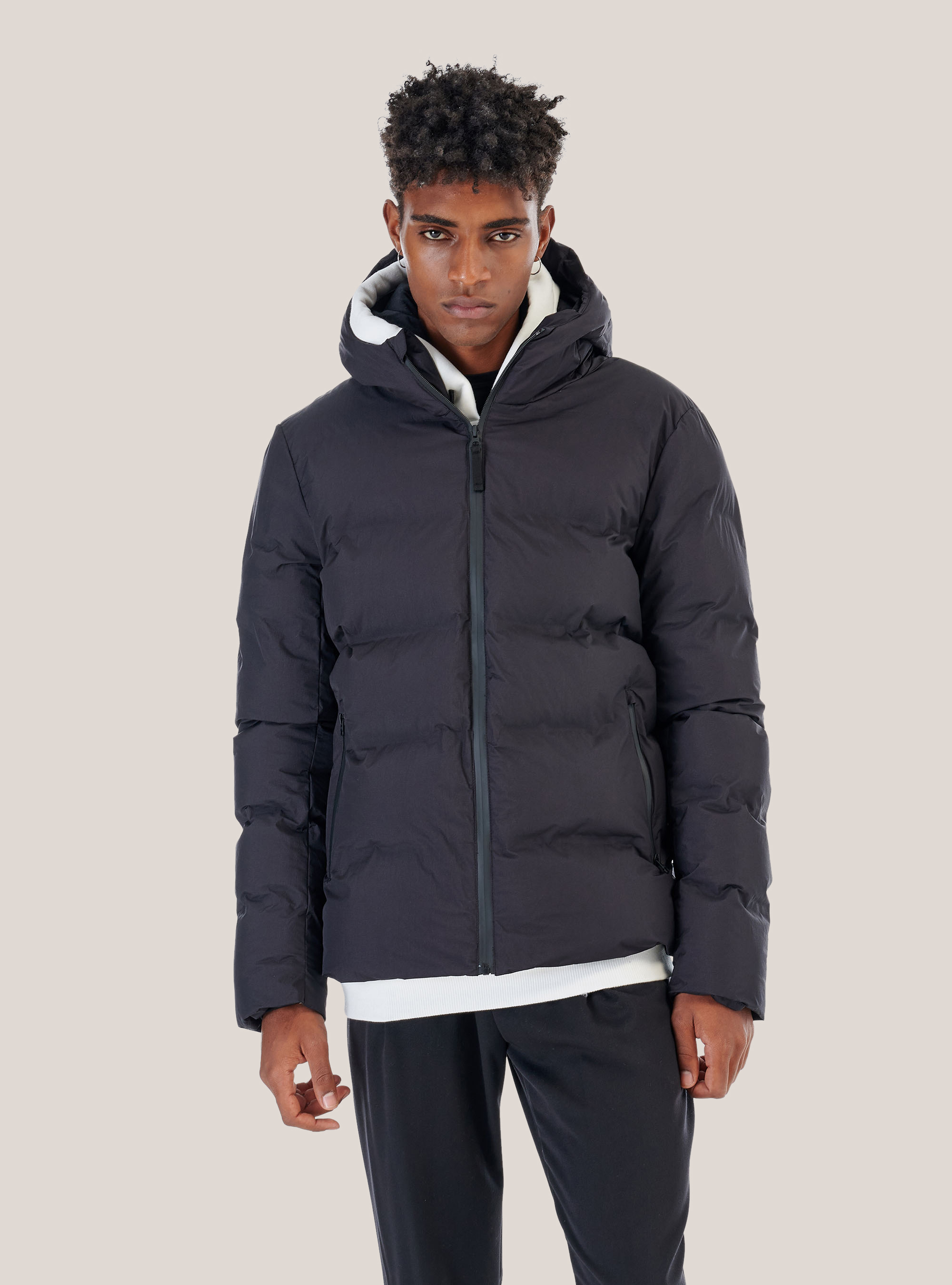 Heat-sealed jacket with hood, C101 BLACK