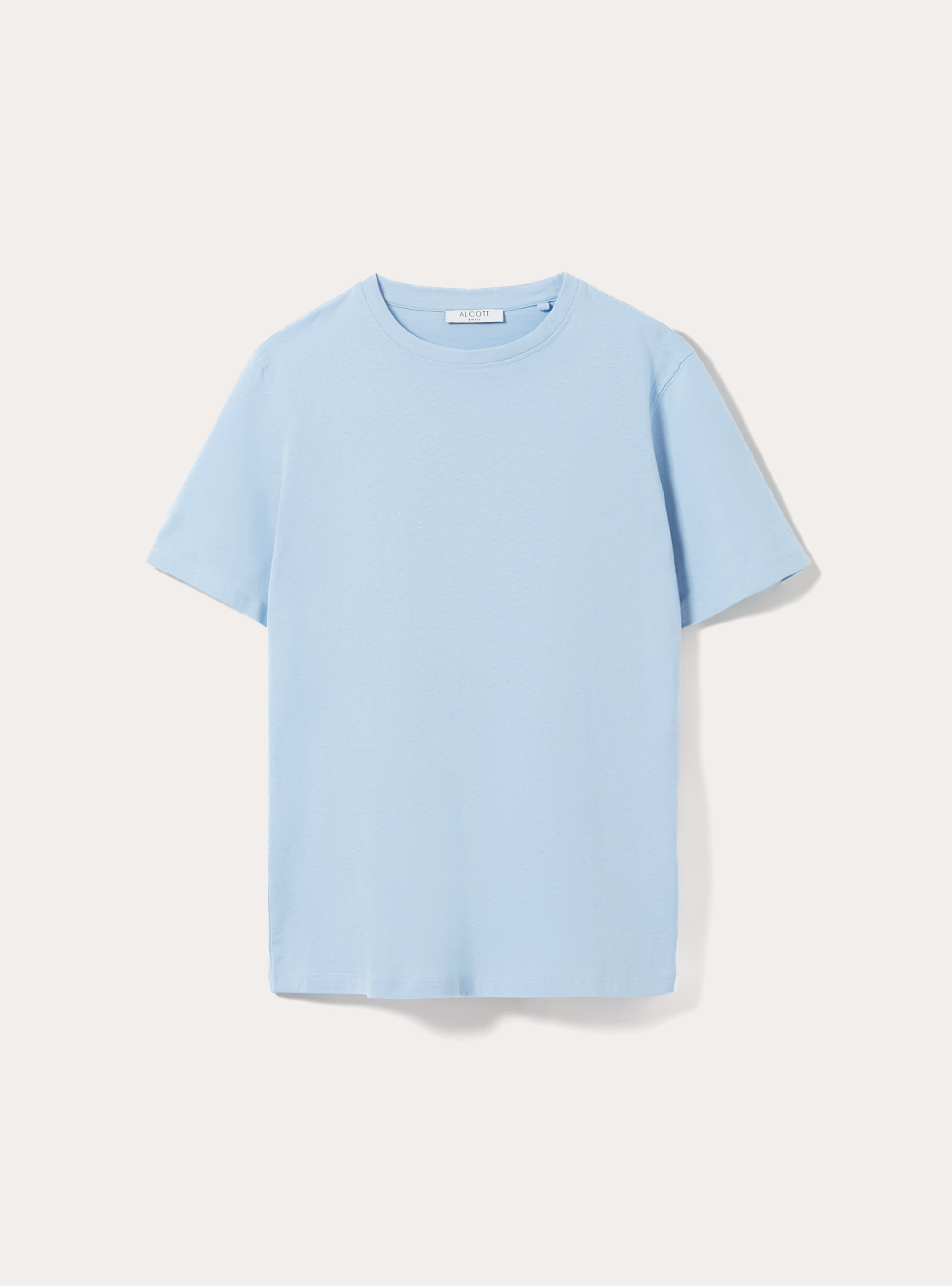 Camiseta de algodón con cuello redondo, AZ3 AZURE LIGHT