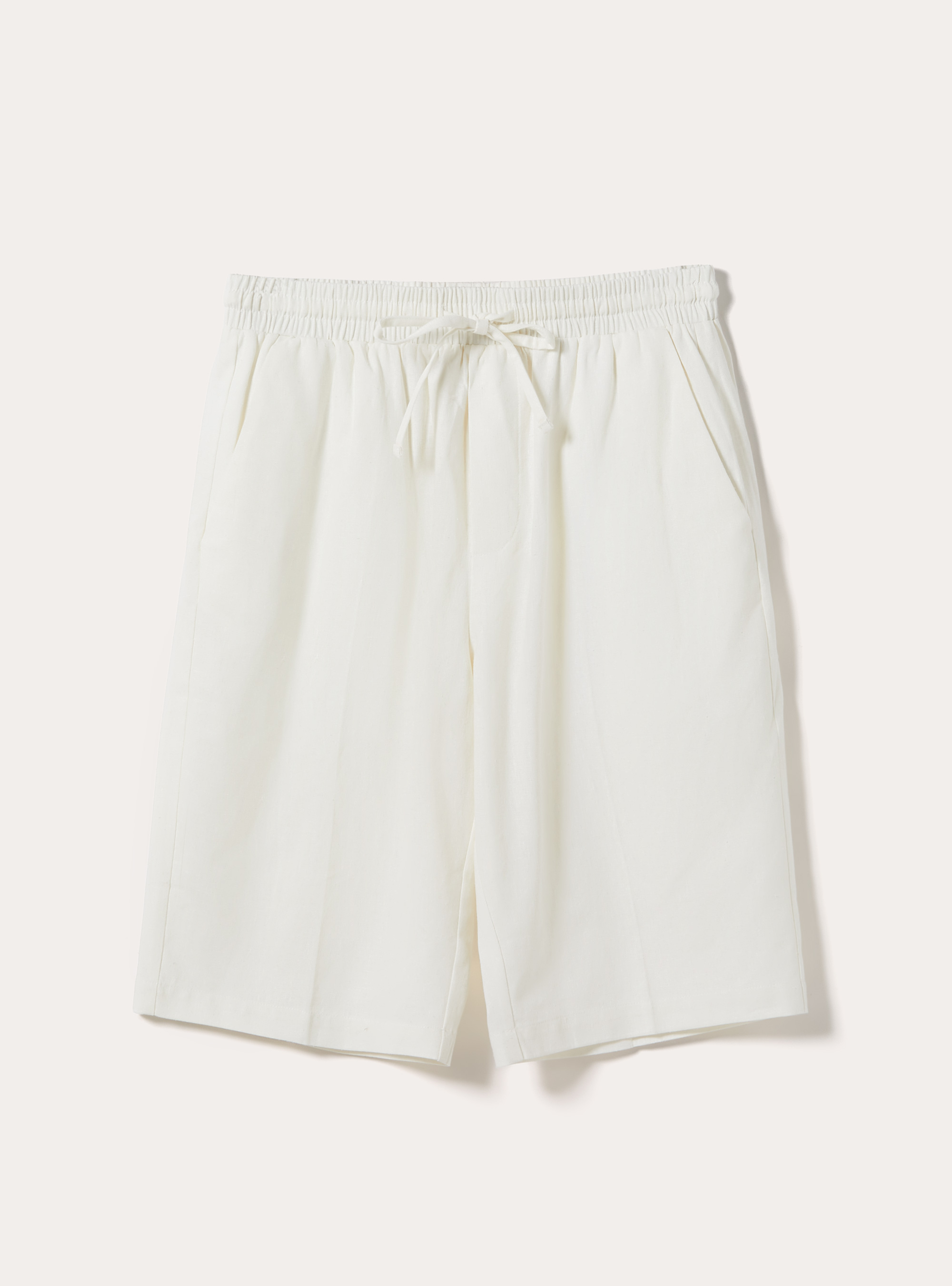 Linen Blend Bermuda Shorts, WH2 WHITE