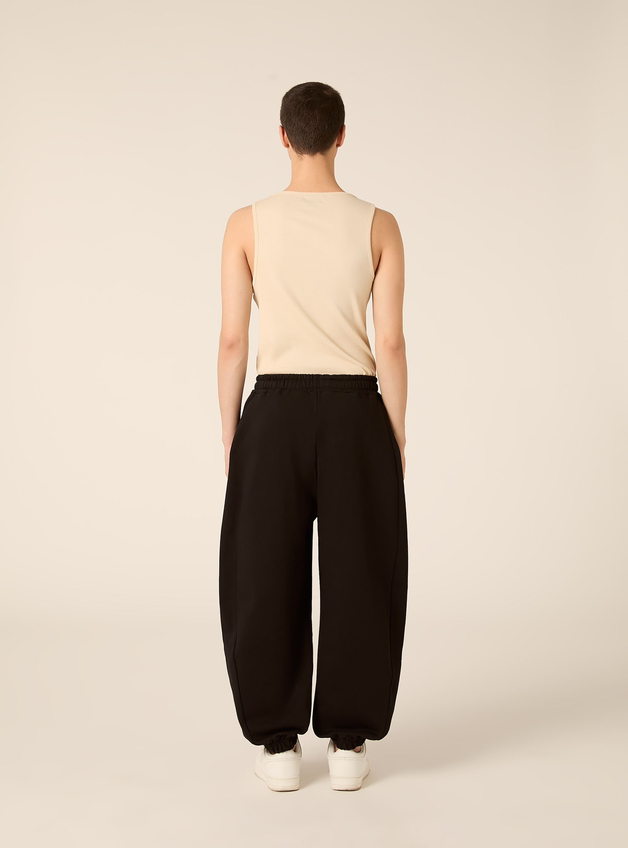 Balloon-style sweatpants, BK1 BLACK