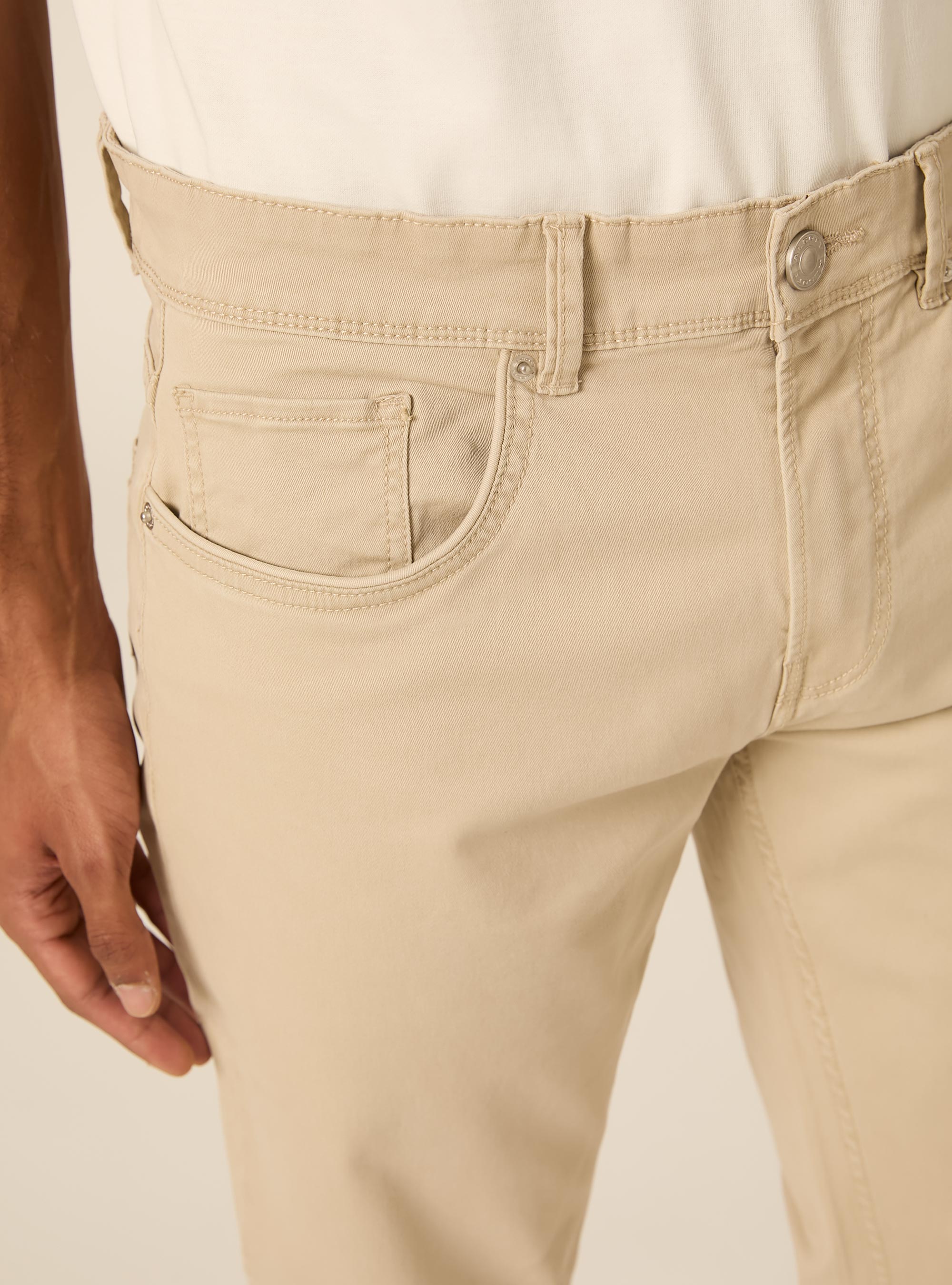 Pantaloni 5 tasche in twill, BG2 BEIGE MEDIUM