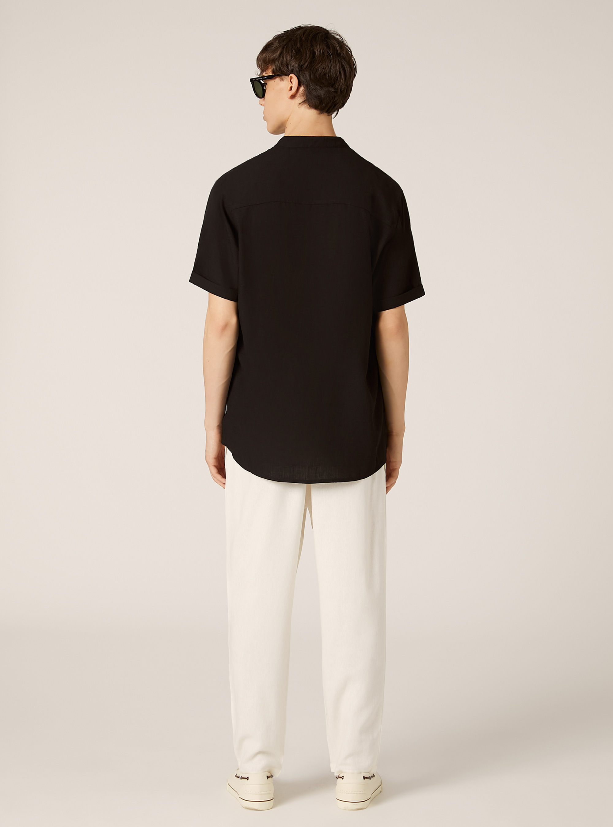 Chemise &agrave; col cor&eacute;en, BK1 BLACK