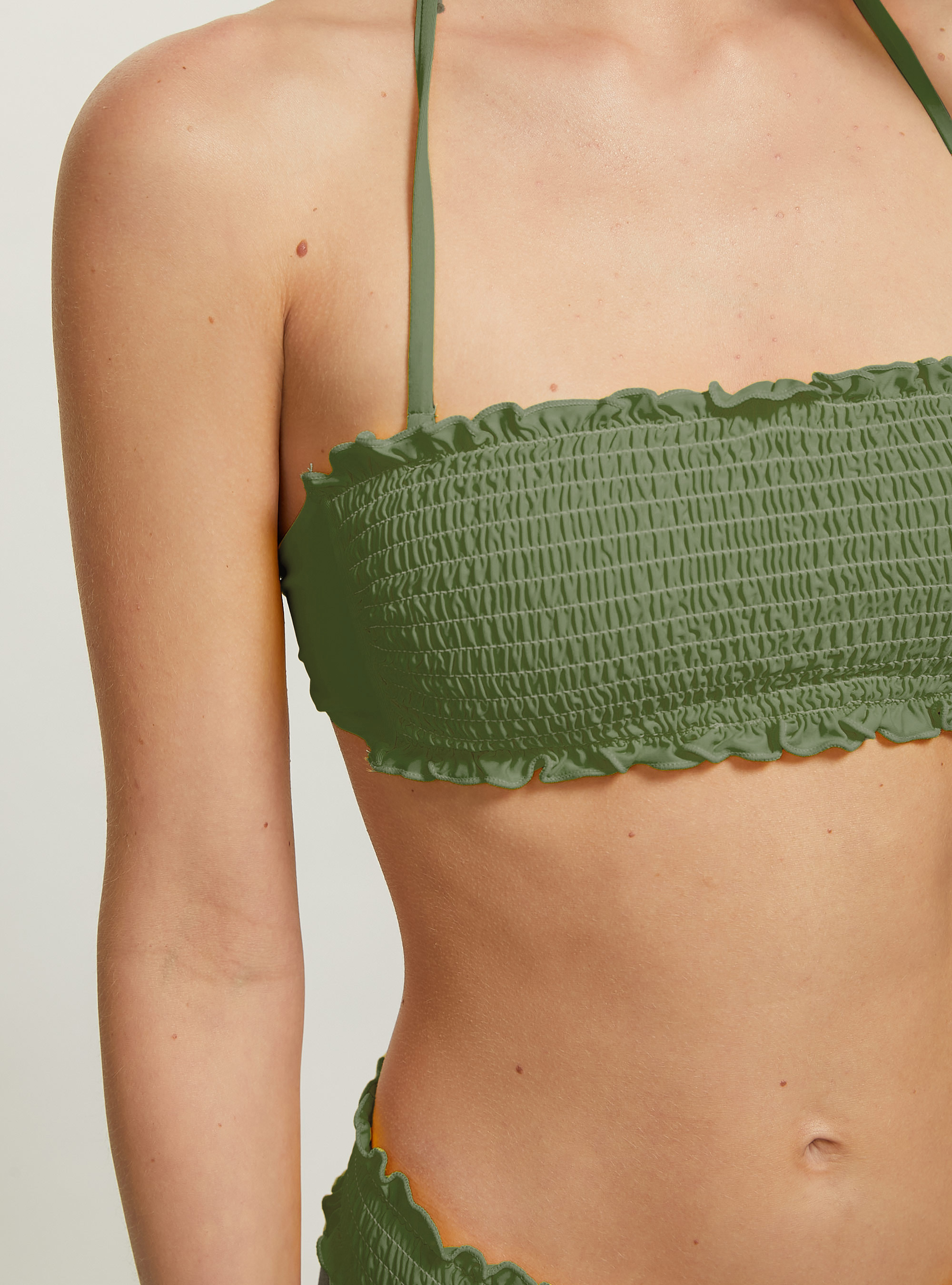 Textured bandeau bikini top, KY3 KAKY LIGHT