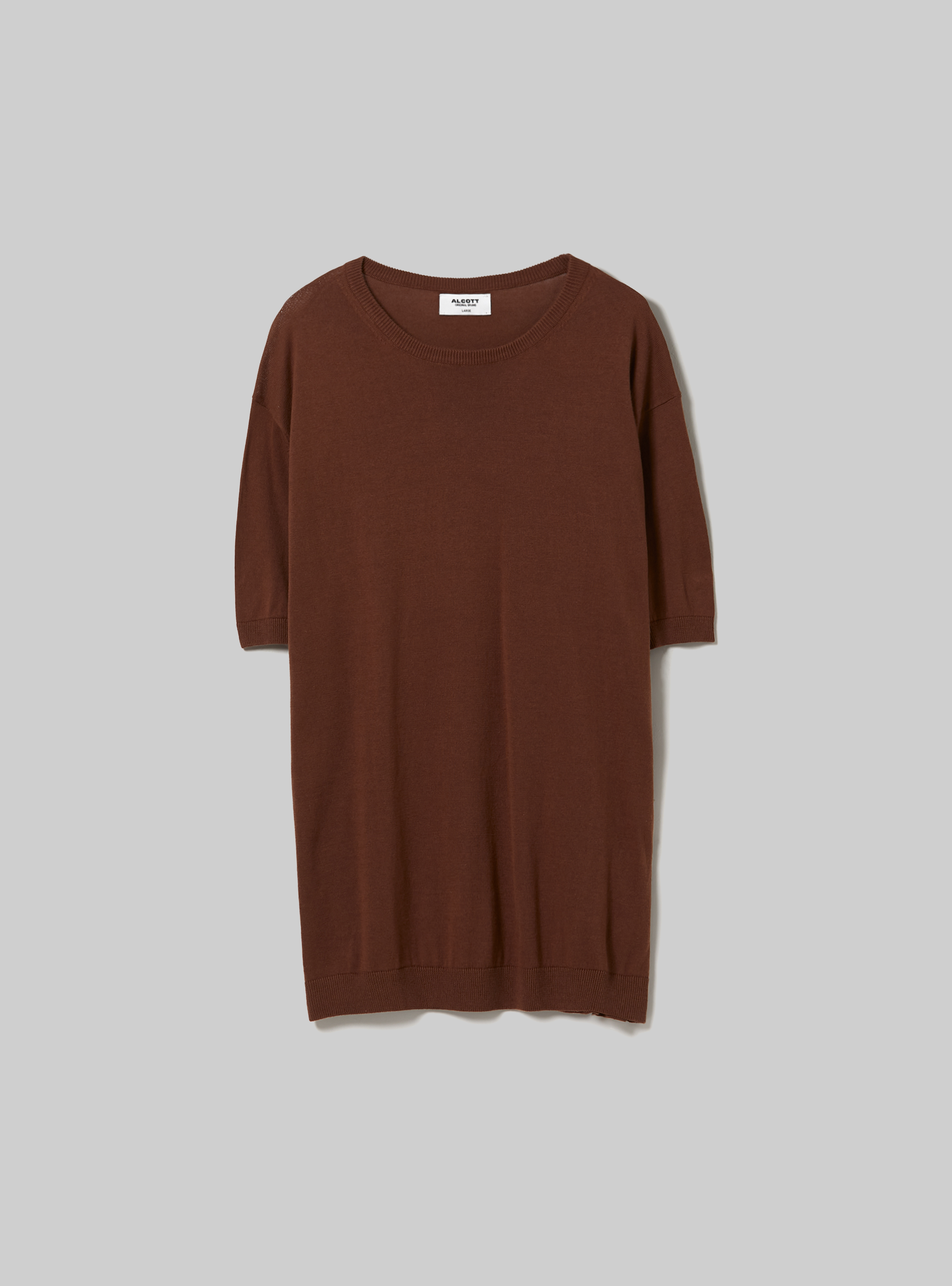 Short-sleeved cotton pullover, BR3 BROWN LIGHT