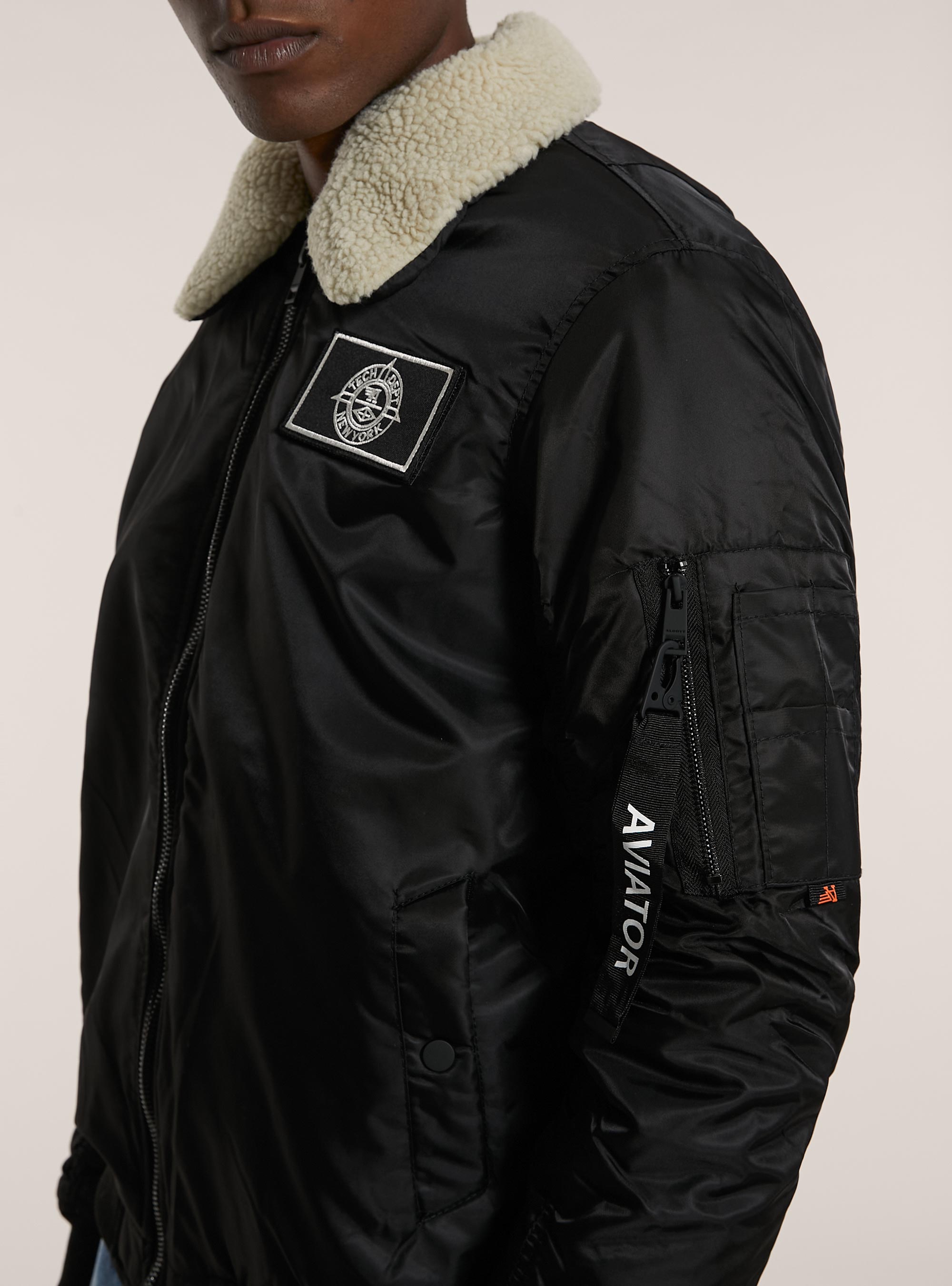 Bomber jacket with recycled padding, BK1 BLACK