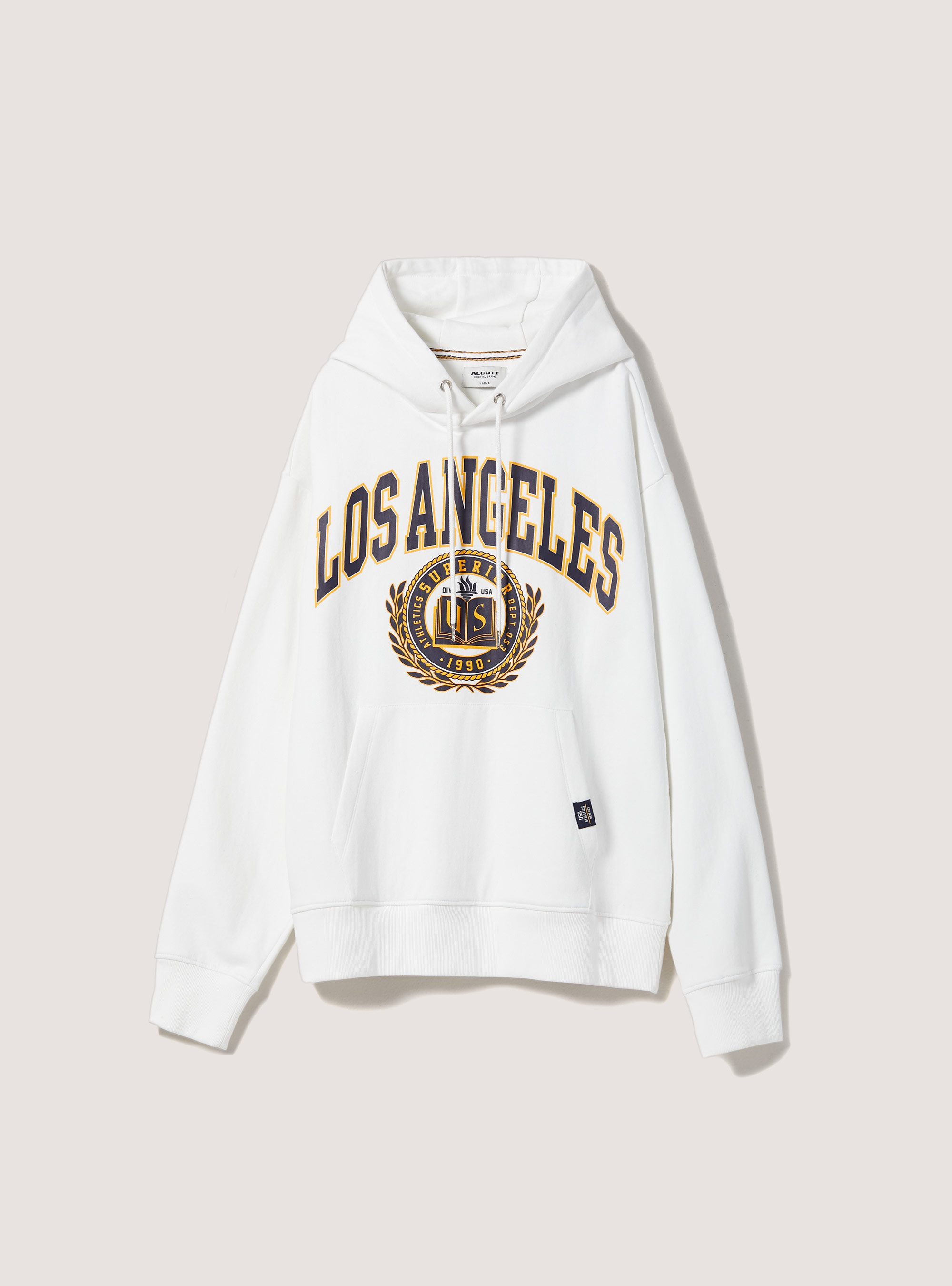 College Print Hoodie, WH2 WHITE
