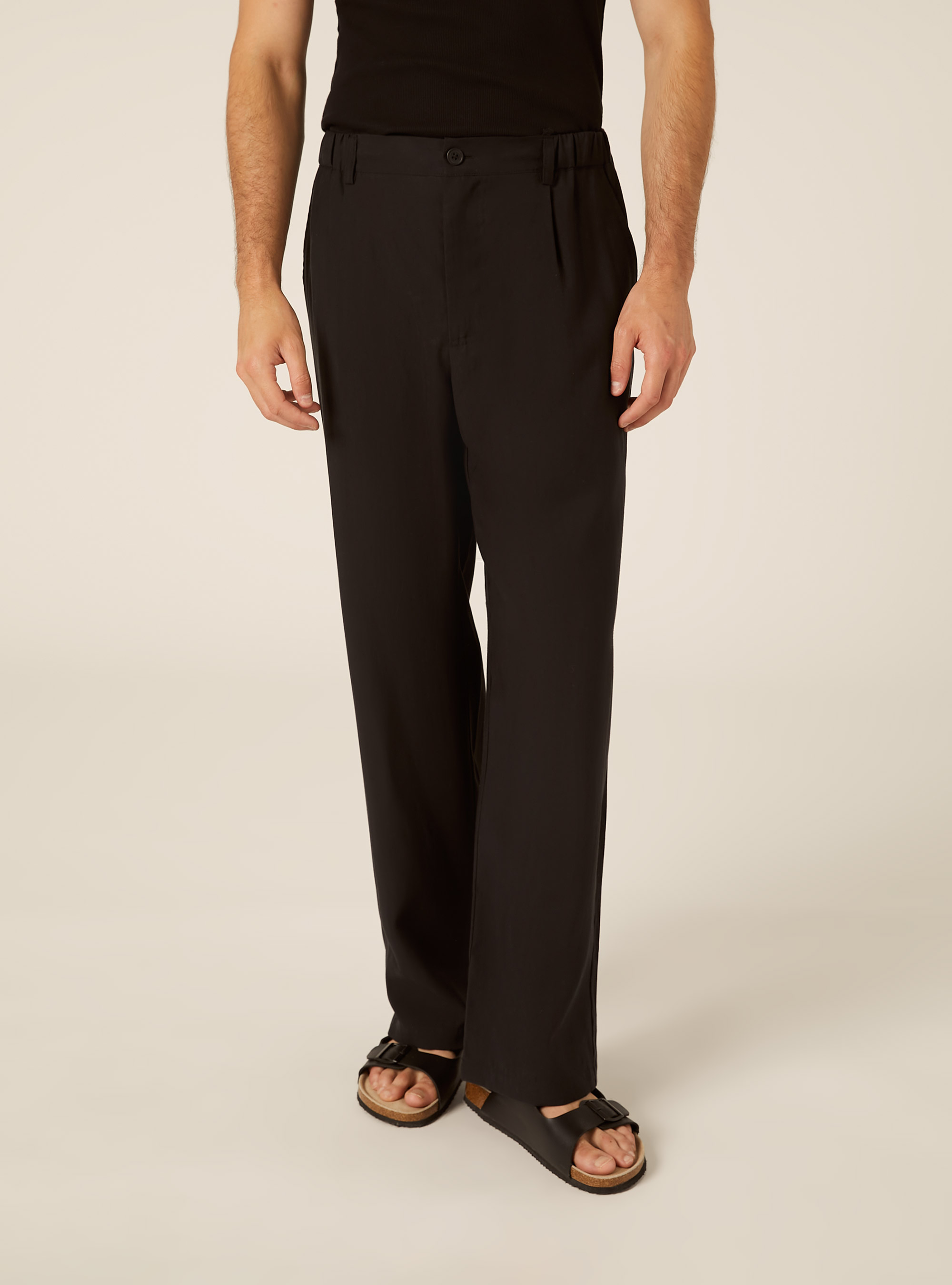 Pantalon Ample et Fluide, BK1 BLACK