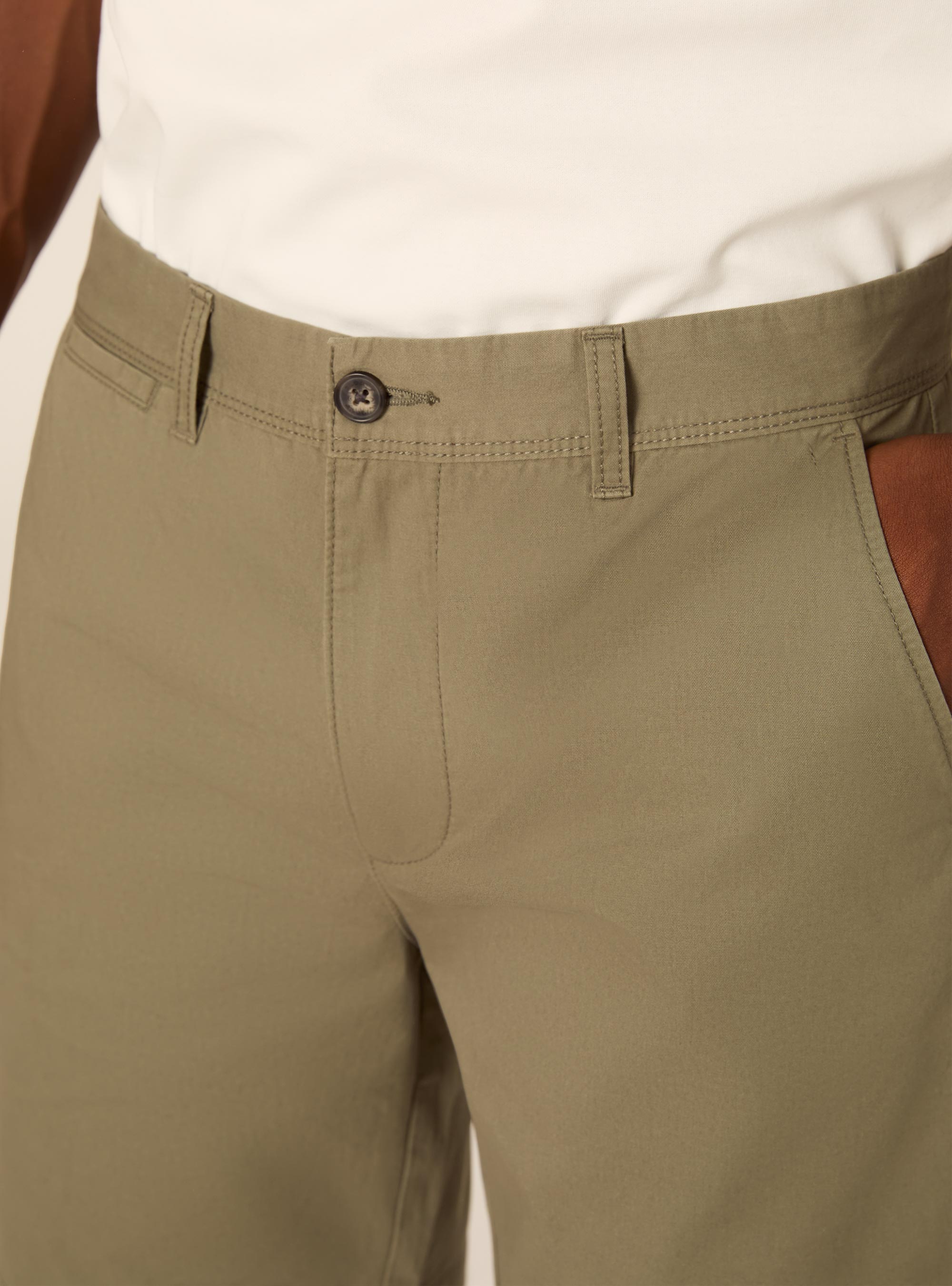 Bermudas de sarga de ajuste liso, KY1 KAKY DARK