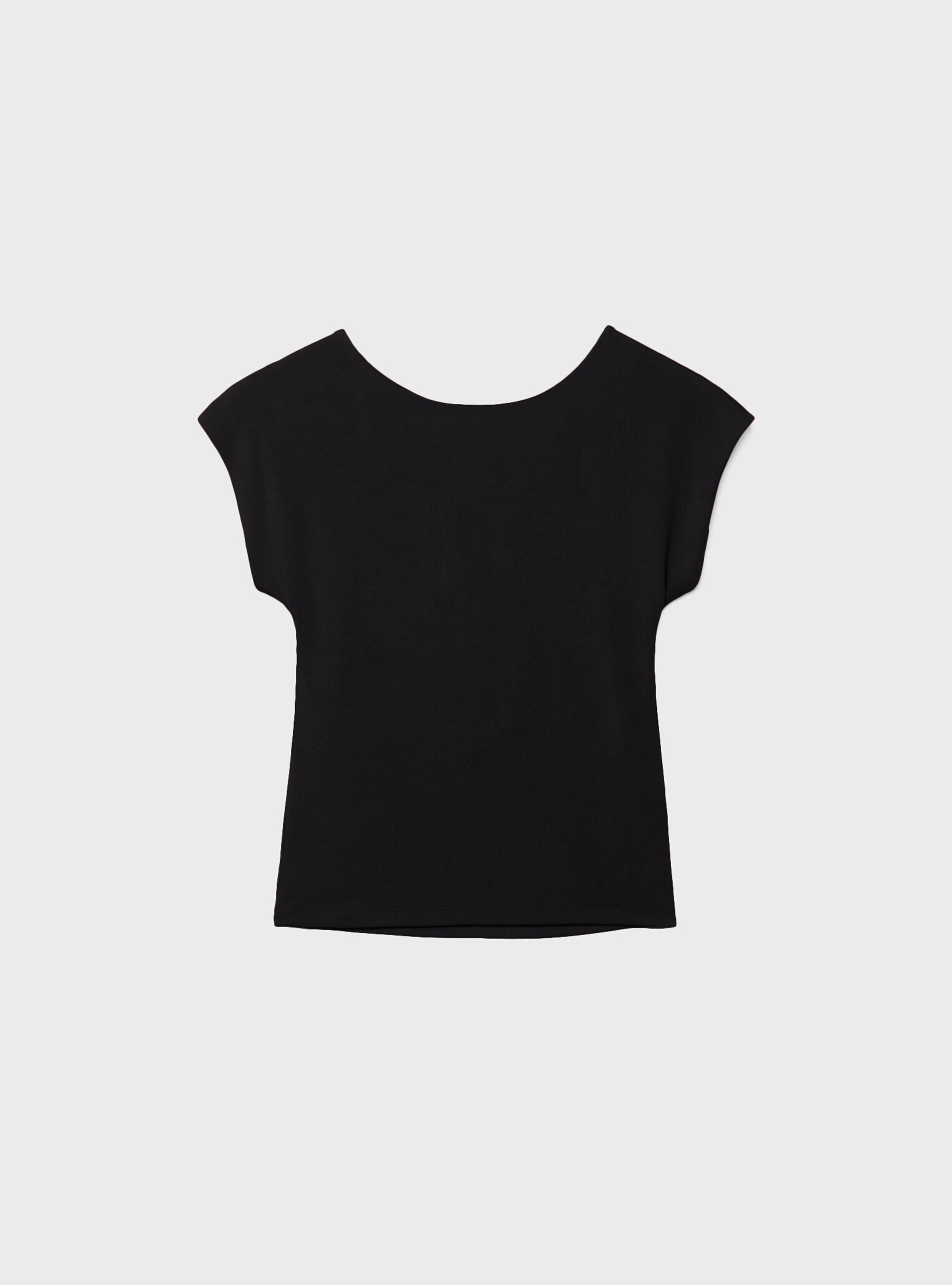 T-shirt with open back, BK1 BLACK