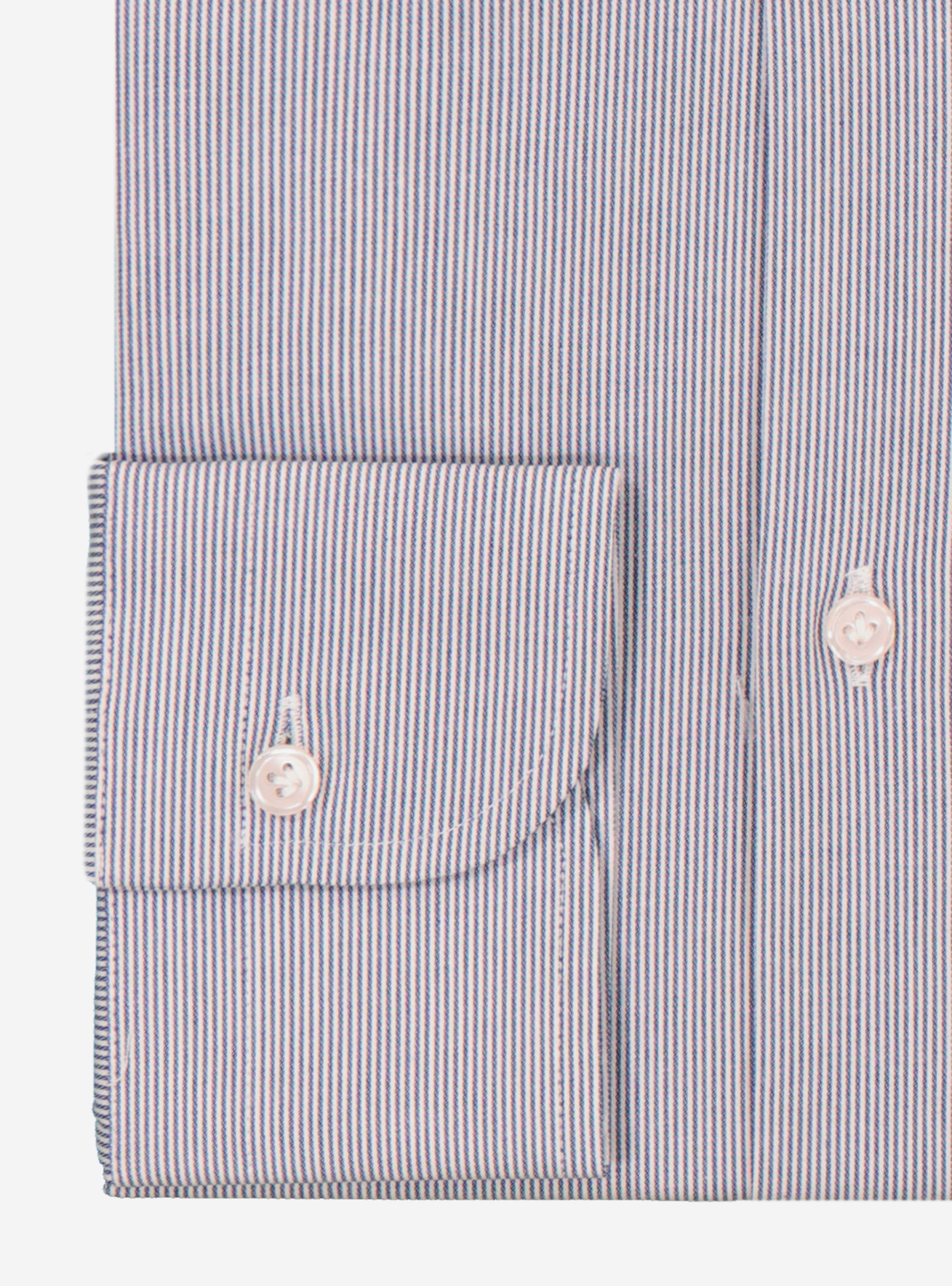 Chemise motif micro rayures en popeline stretch, C2254 BLUE